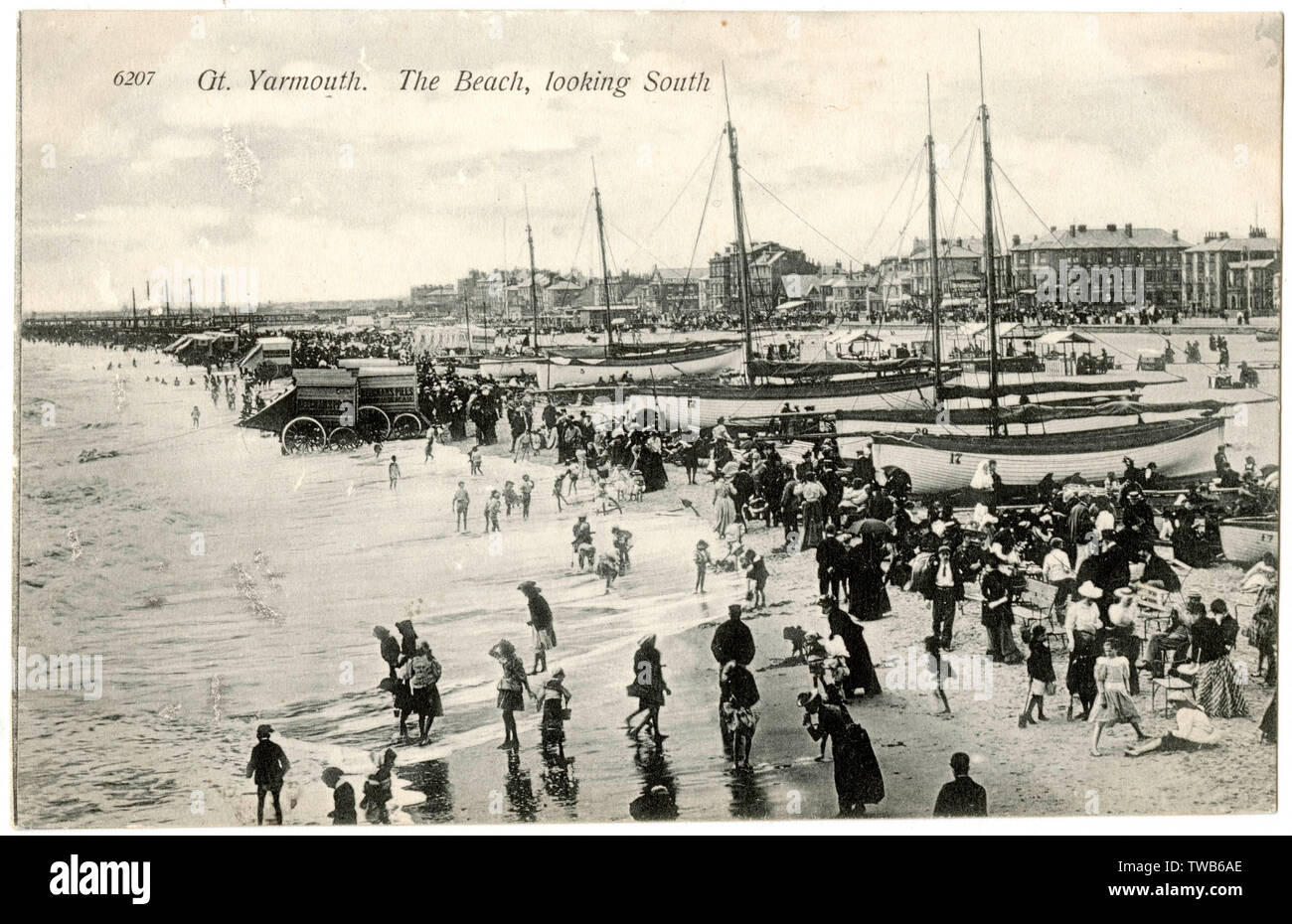 Vista della spiaggia di Great Yarmouth, Norfolk Foto Stock