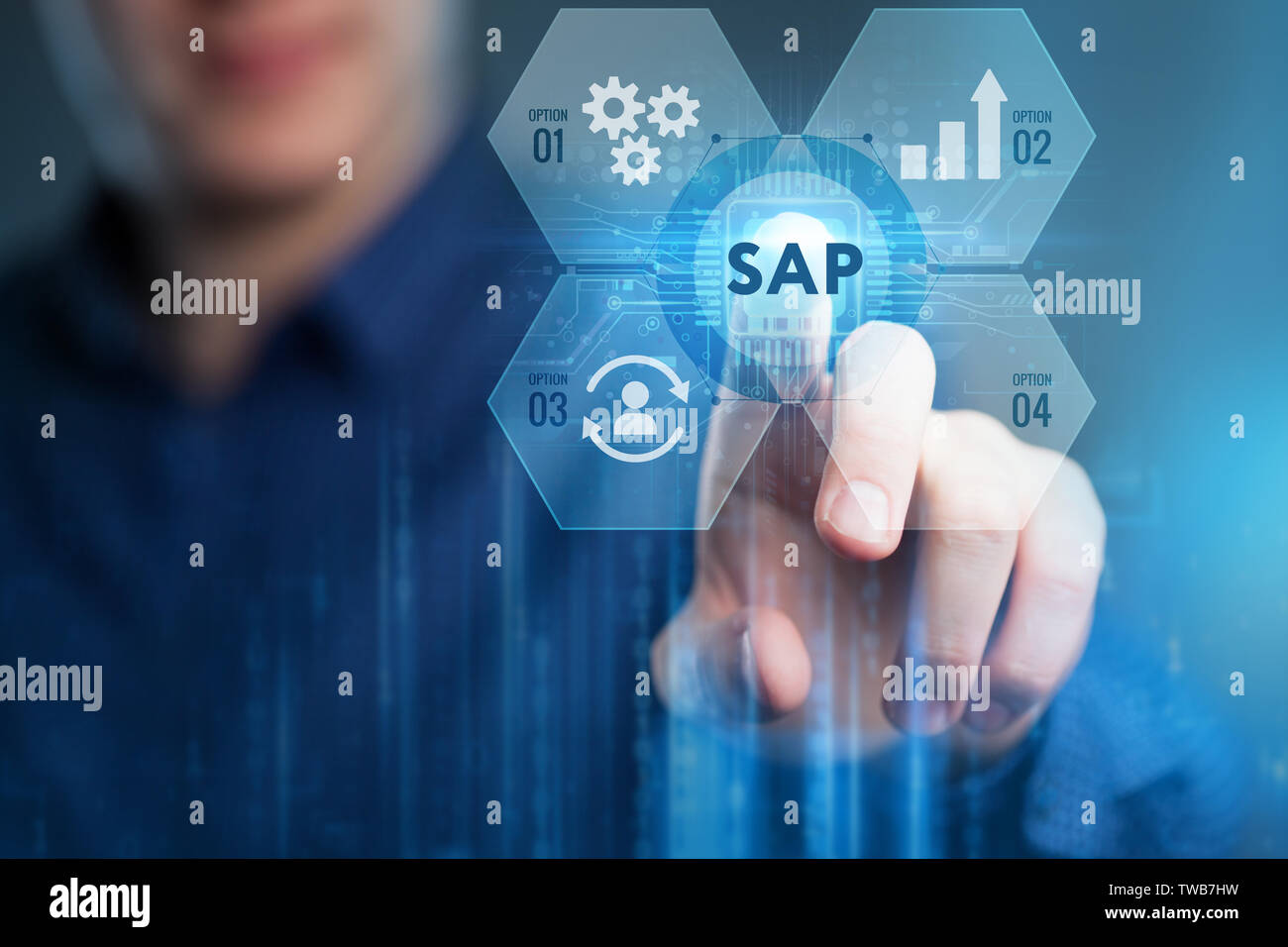 Business process automation software. SAP Foto Stock
