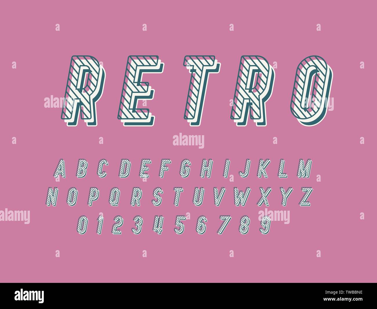 Font retrò e alfabeto. Stock illustrazione vettoriale Illustrazione Vettoriale