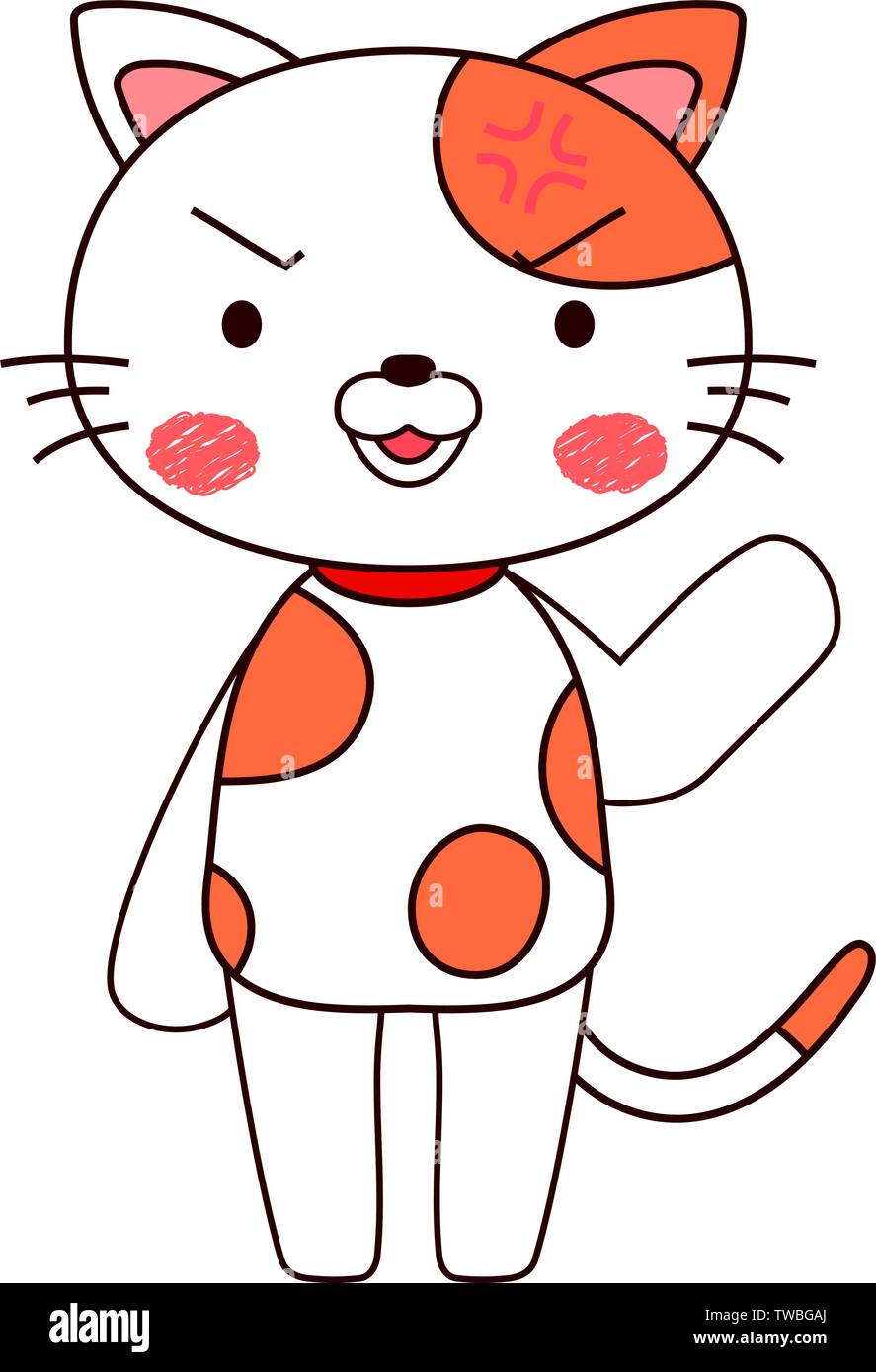 Questa è una illustrazione di un full-length illustrazione della cute brown tabby Cat carattere. Illustrazione Vettoriale