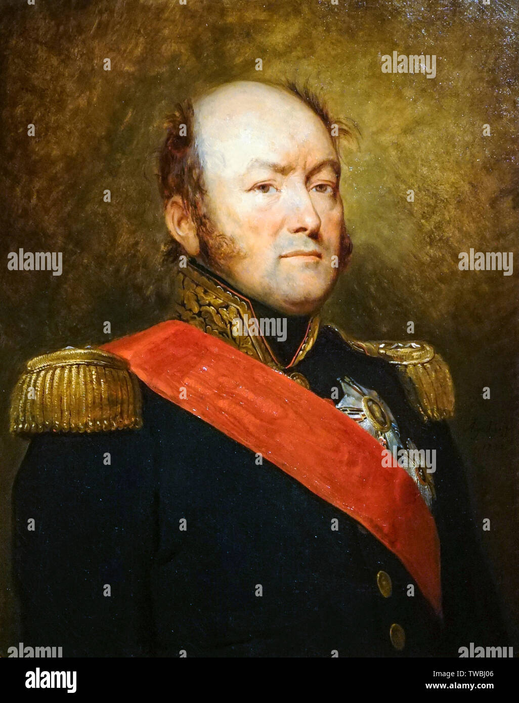 Jean-Baptiste Drouet, Conte di Erlon, 1765-1844, ritratto dipinto da Ary Scheffer, 1815-1858 Foto Stock