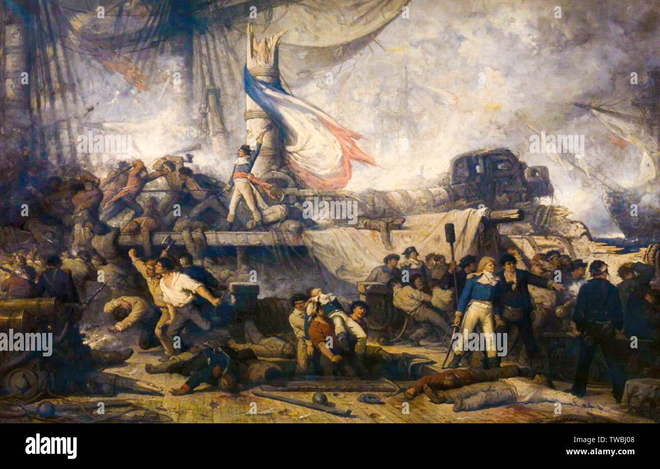 Gli Algésiras alla battaglia di Trafalgar, dipinto di Henri Francois Schaefels, 1879 Foto Stock