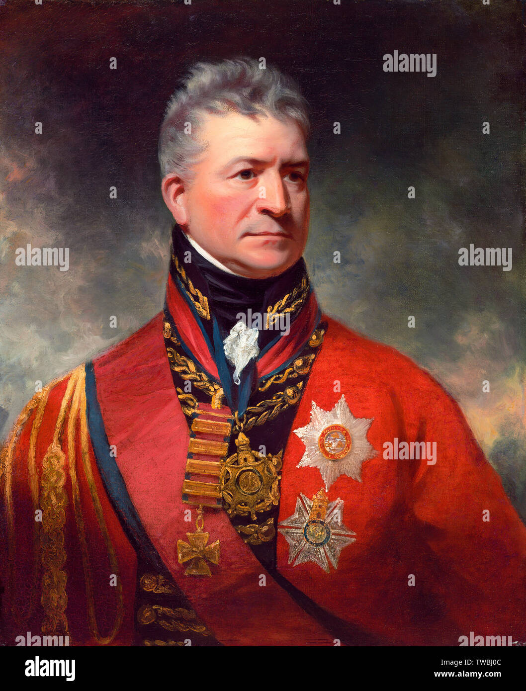 Lieutenant-General Sir Thomas Picton, 1758-1815, ritratto dipinto, circa 1815 Foto Stock