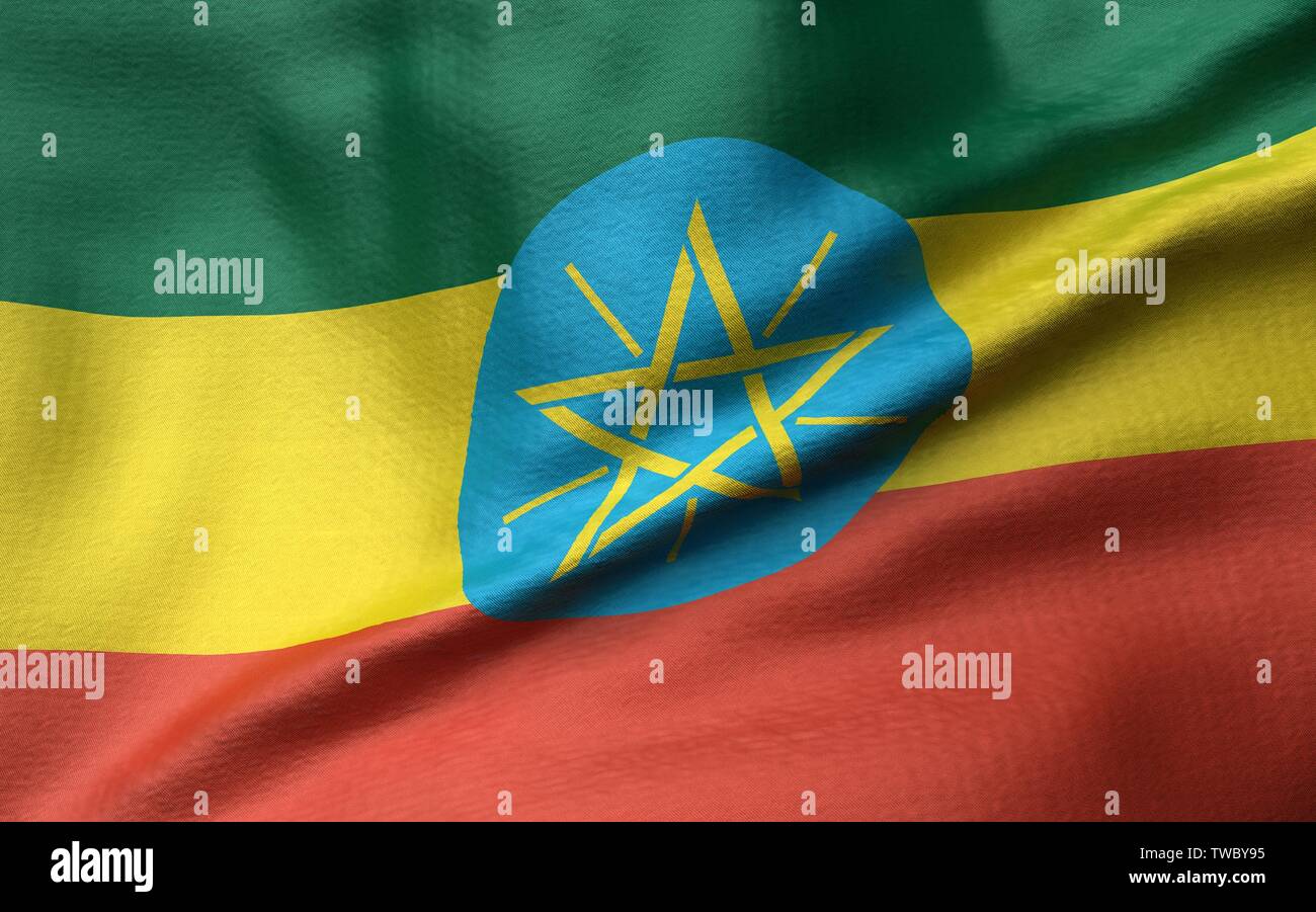 3D illustrazione di Etiopia Bandiera Foto Stock