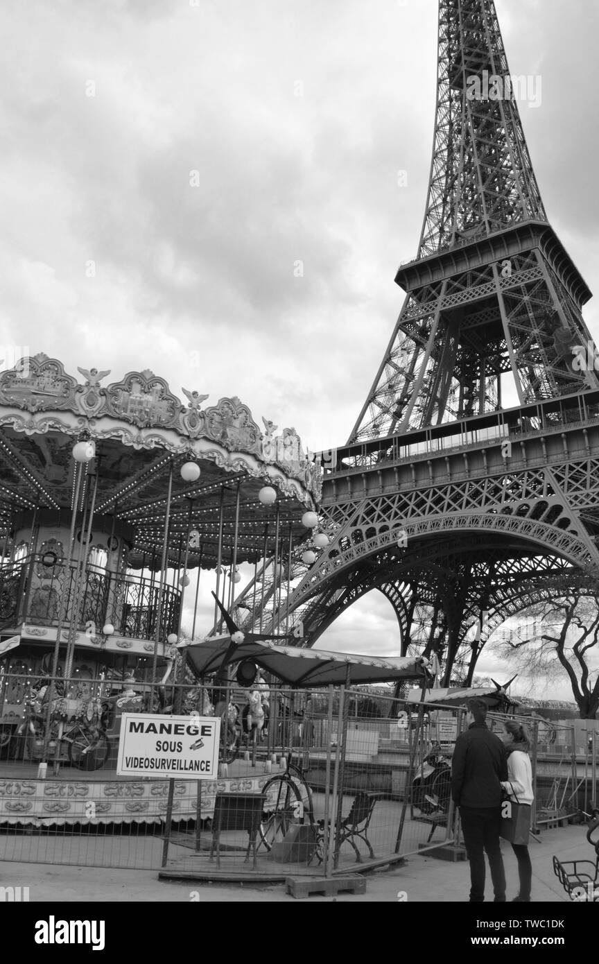 Tour Eiffel di Parigi Francia Foto Stock