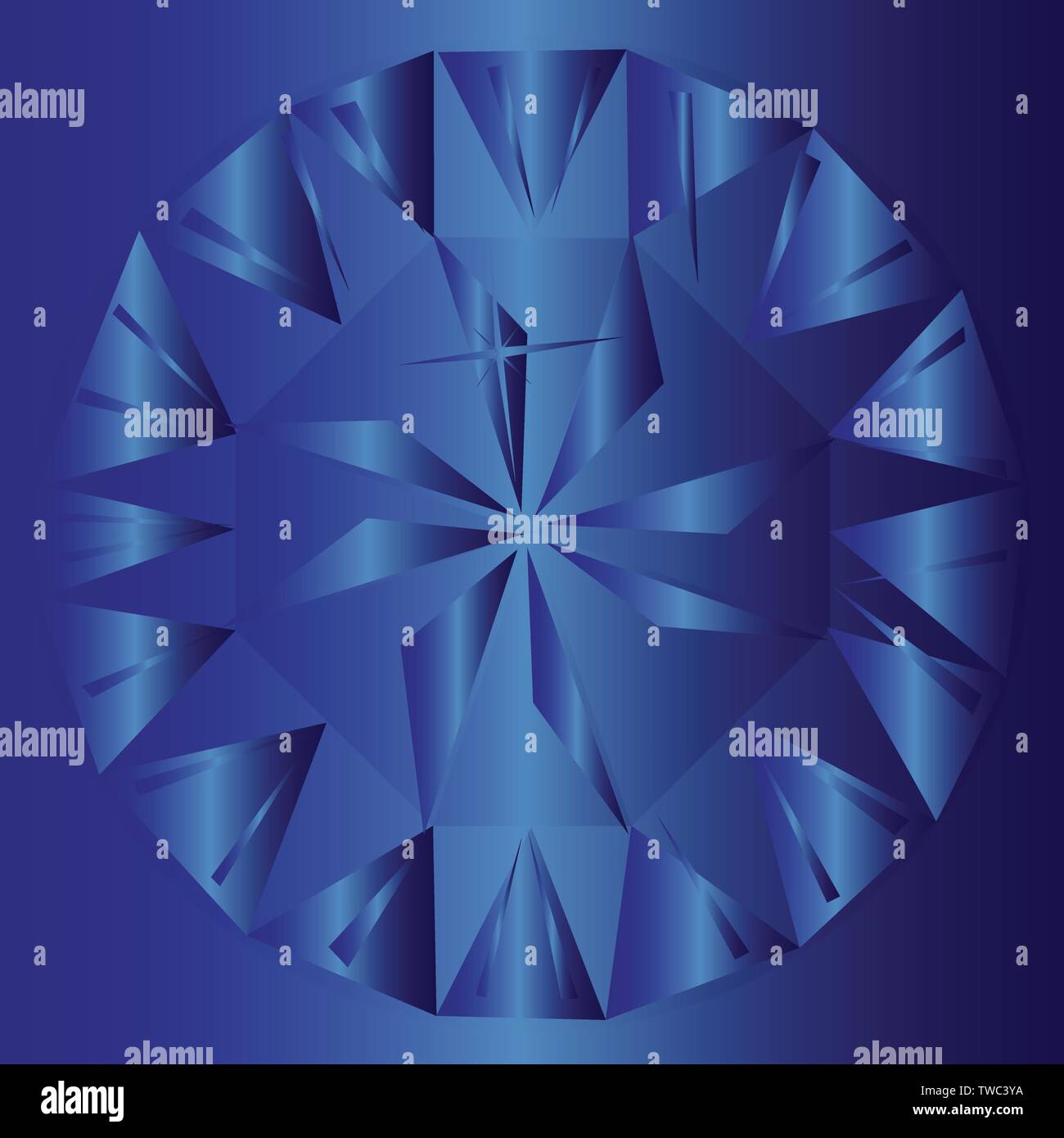 Un blu zaffiro sfondo con sfaccettature e tagli della gemma Illustrazione Vettoriale