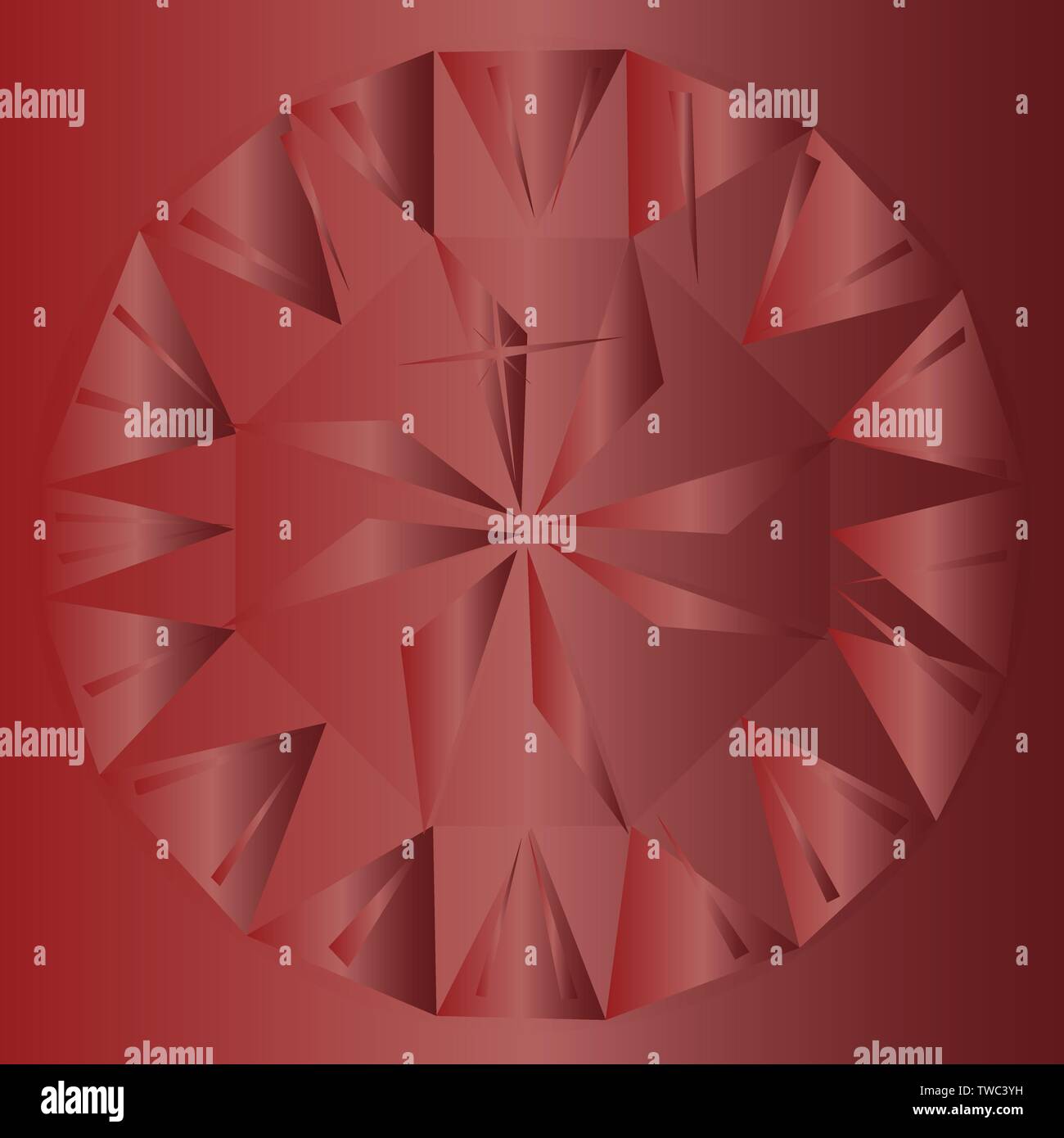Un rosso rubino sfondo con sfaccettature e tagli della gemma Illustrazione Vettoriale