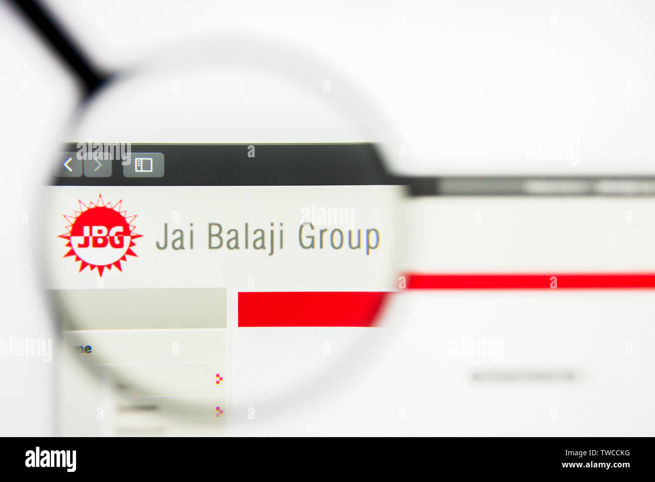 New York, nello Stato di New York, Stati Uniti d'America - 19 Giugno 2019: Editoriale illustrativa di Jai Balaji Industries website homepage. Jai Balaji Industries logo visibile su Foto Stock