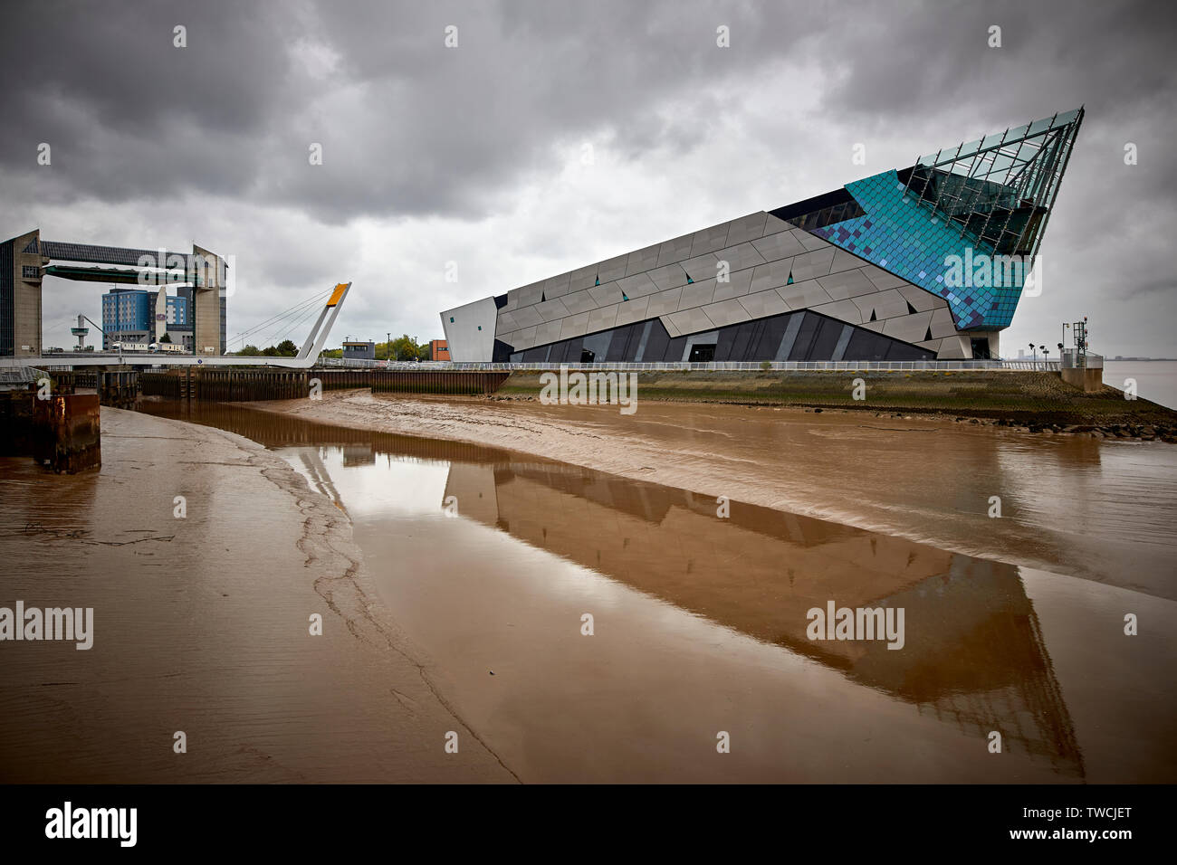 Kingston upon Hull port City East Yorkshire Depp, un enorme acquario situato a Sammy punto, Humber Estuary edificio progettato da Sir Terry Farrell Foto Stock