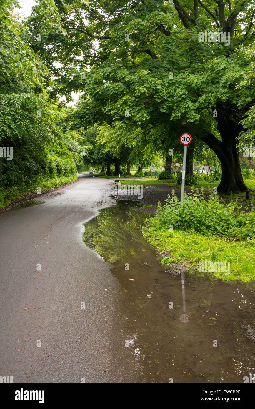 Un percorso di campagna a Hexham Riverside in estate Foto Stock
