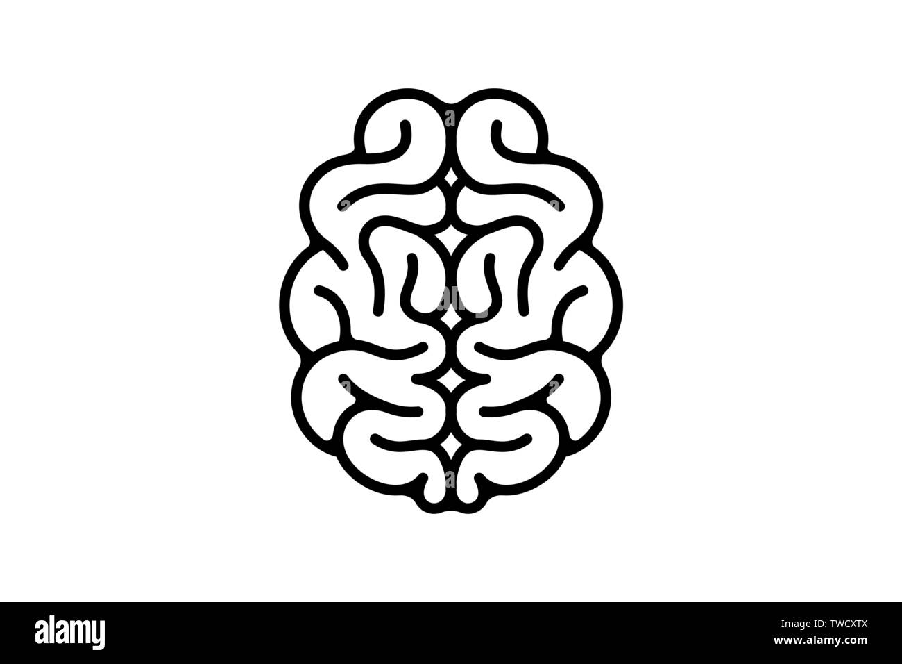 Cervello semplice icona linea di segno. Intelligenza mente vettore illustrazione eps Illustrazione Vettoriale