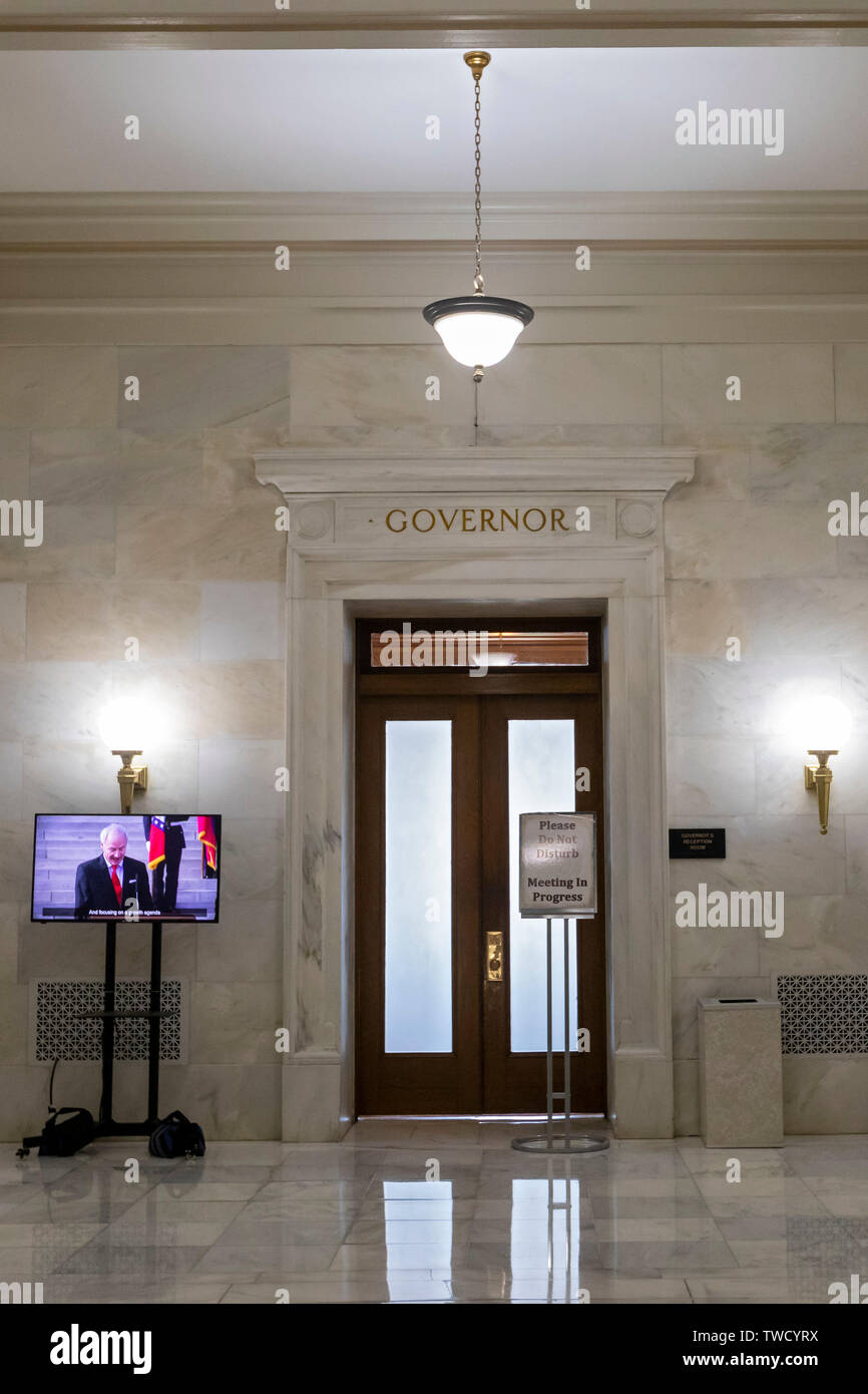 Little Rock Arkansas - l'ufficio del governatore in Arkansas State Capitol Building. Foto Stock