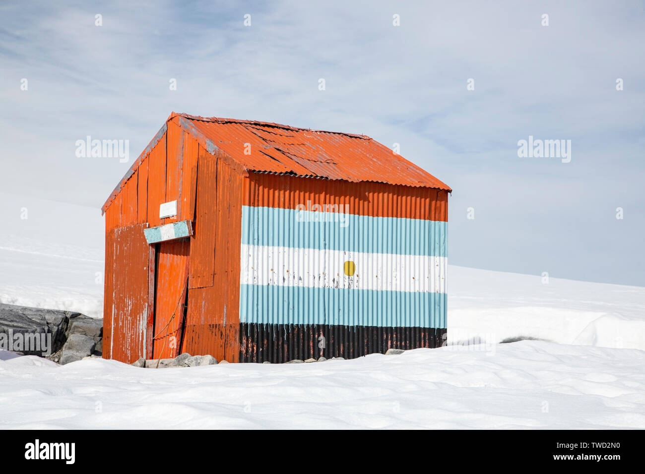 Capanna scientifica, Damoy Point, Antartide 25 Gennaio 2019 Foto Stock