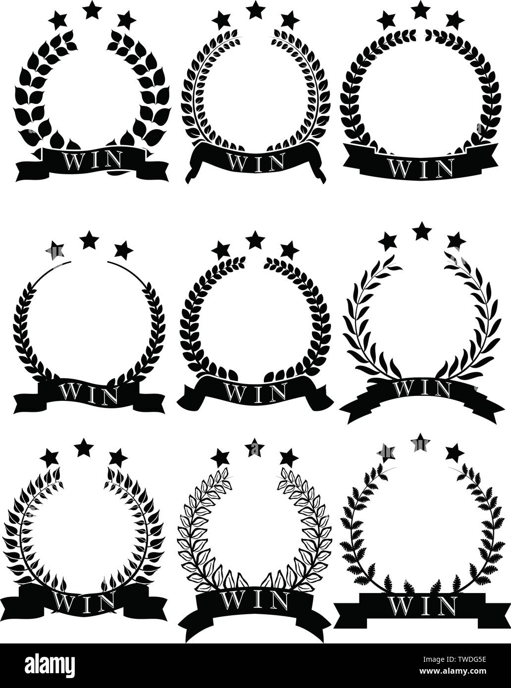 Questa è una illustrazione di una vittoria e tre-stella alloro. Illustrazione Vettoriale