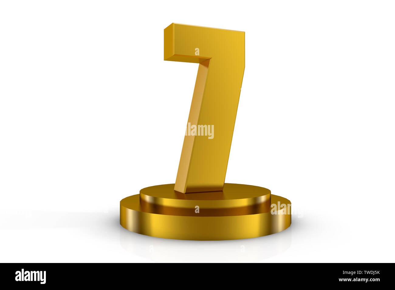 3d illuminato numero 7 Foto Stock