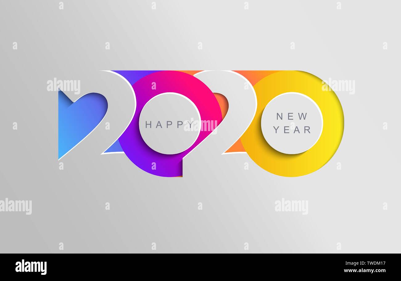 2020 felice anno nuovo ISTA color banner. Illustrazione Vettoriale
