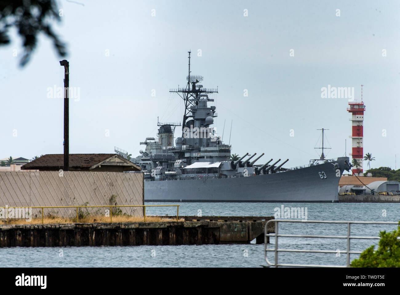 Pearl Harbor, Hawaii, il Missouri. Foto Stock