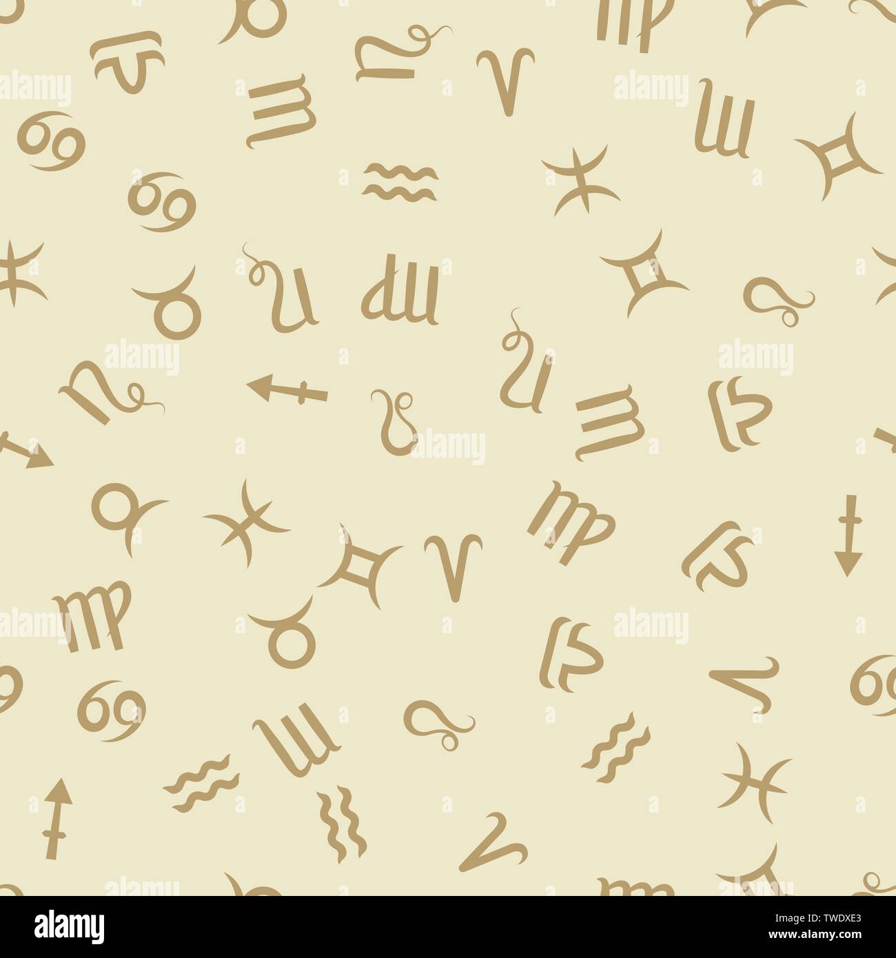 Segno zodiacale. Beige modello seamless sfondo. Oroscopo astrologici. Illustrazione Vettoriale Illustrazione Vettoriale