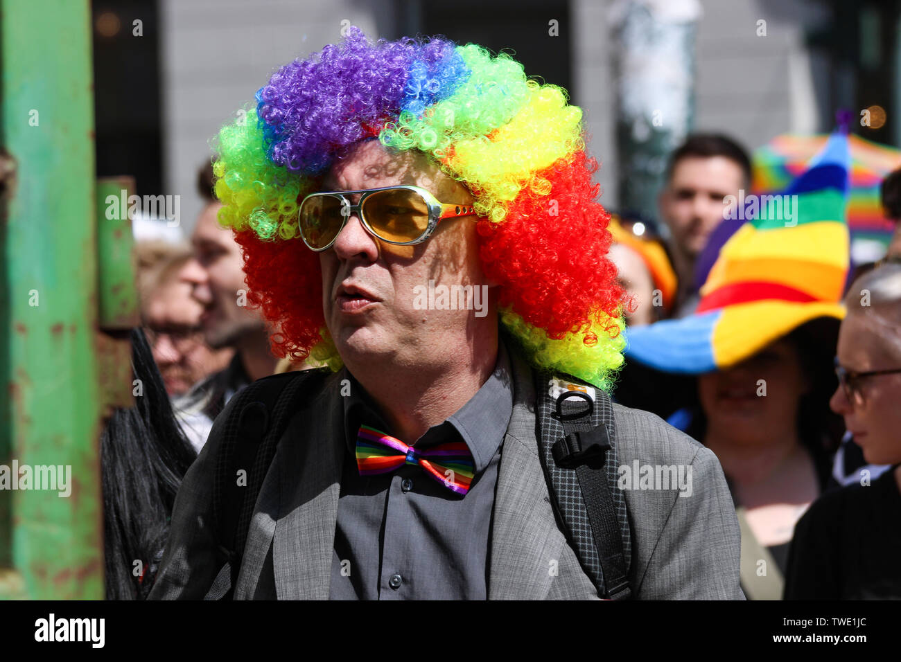 Helsinki Pride Parade 2015 a Helsinki in Finlandia Foto Stock