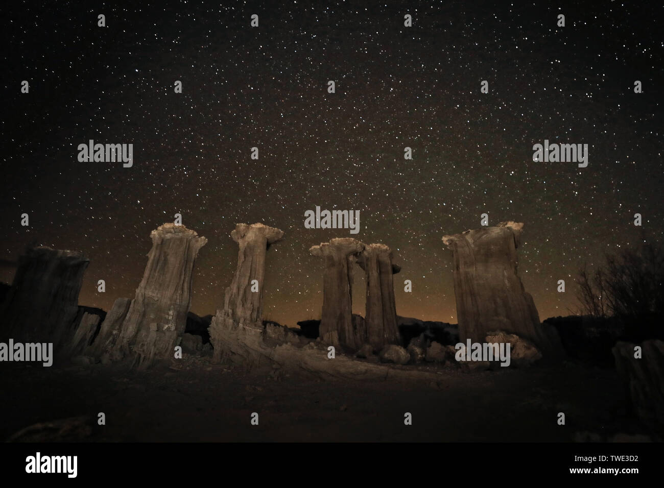 Esposizione a lungo lasso di tempo immagine della Via Lattea Foto Stock