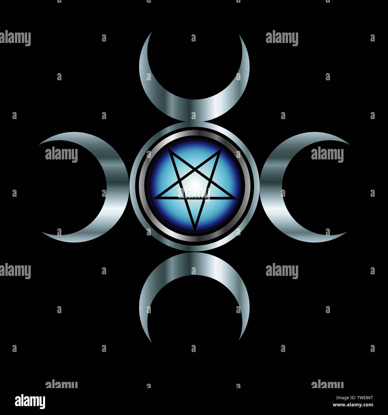 Anello Uomo Amaxer Tetragrammaton: Pentacolo Stella, Luna Dea, Albero Vita - Regolabile - Foto 8