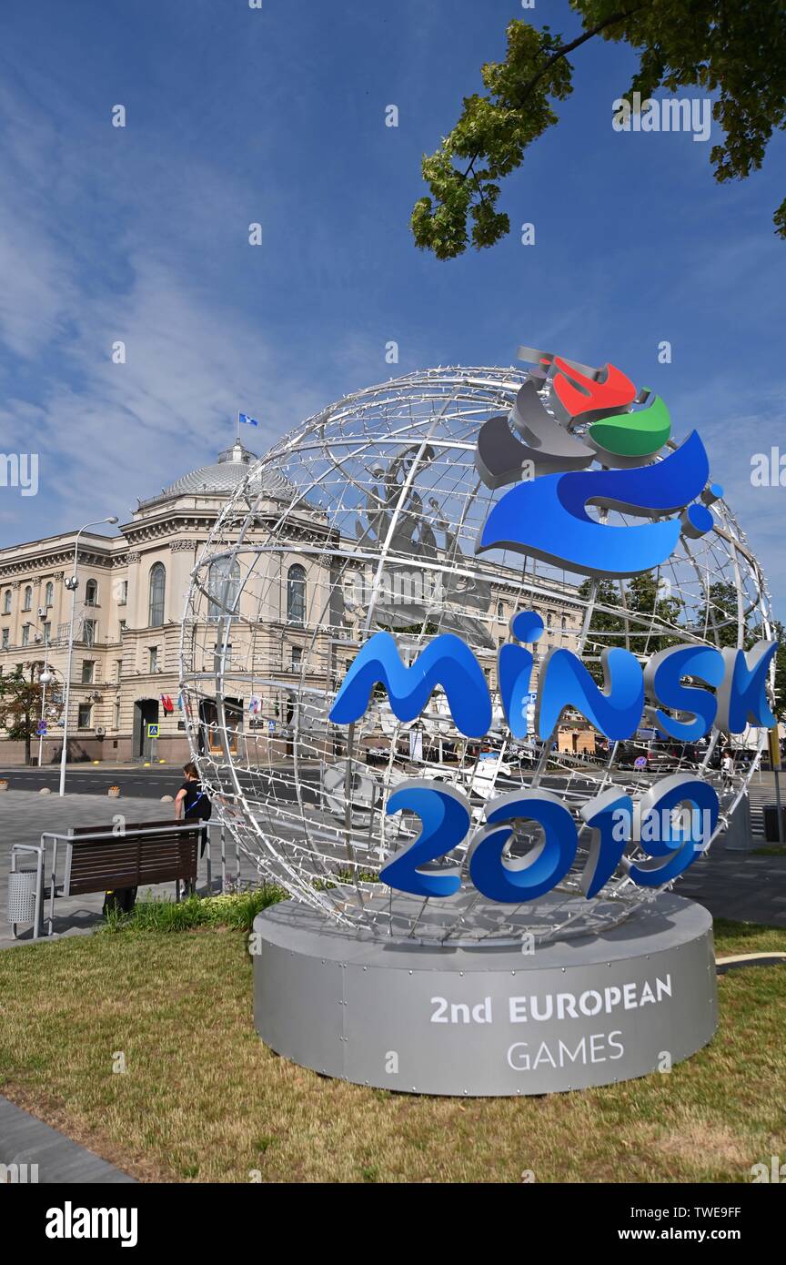 20/06/2019. Minsk. La Bielorussia. Viste di Minsk durante il 2019 European games. Minsk. La Bielorussia. 20/06/2019. Foto Stock
