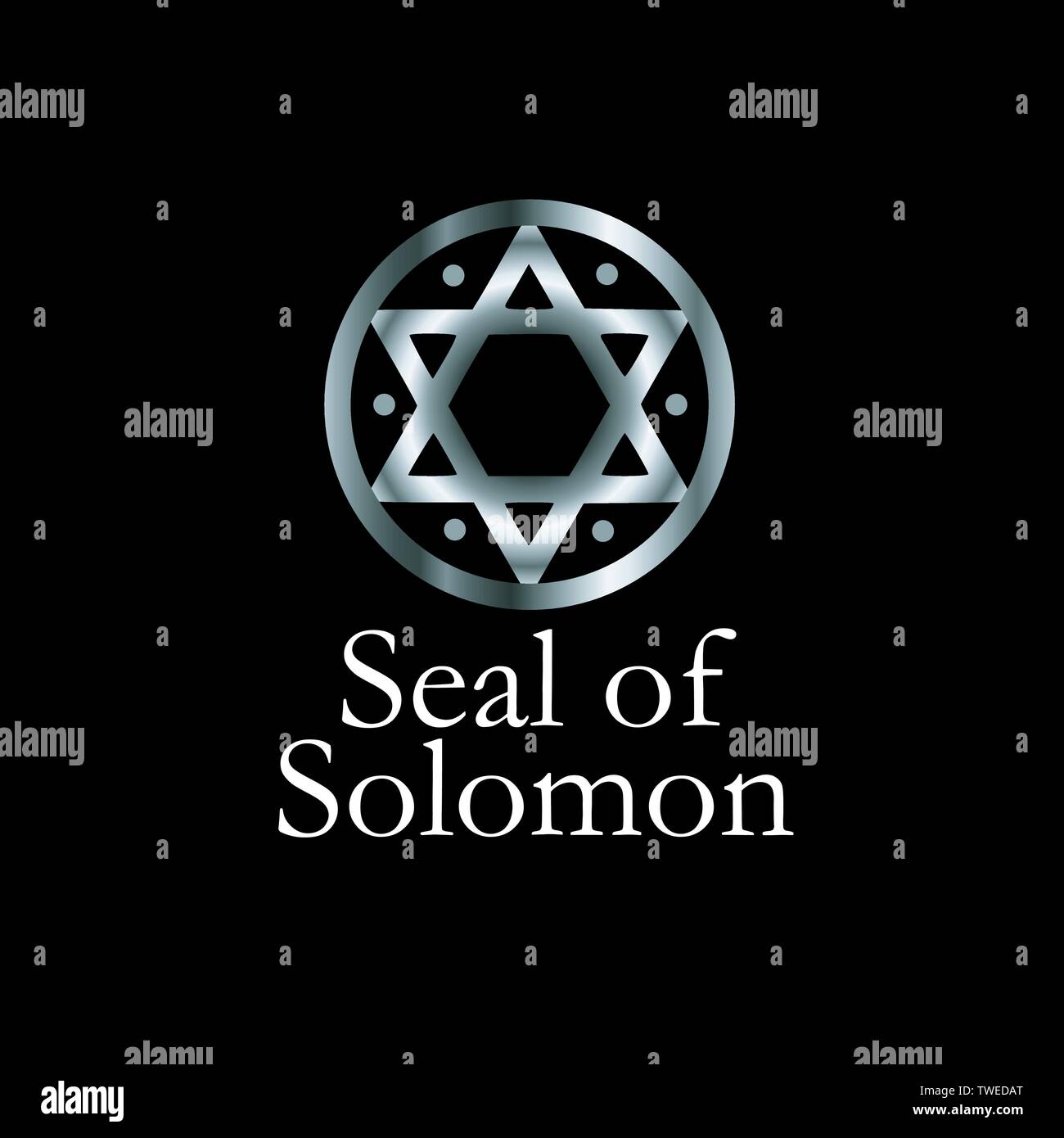 Il sigillo di Salomone - un simbolo magico o Hexagram Illustrazione Vettoriale