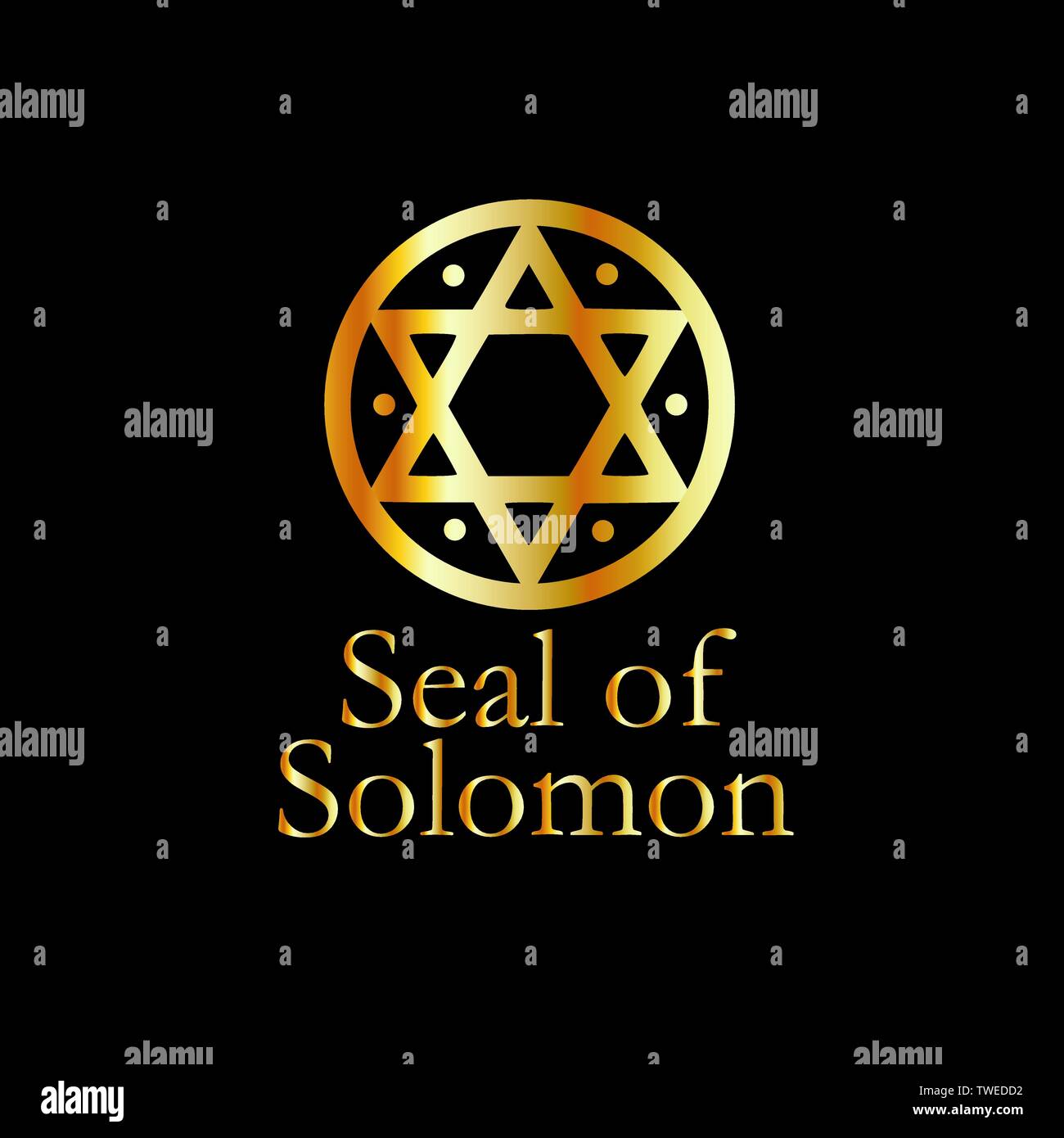Il sigillo di Salomone - un simbolo magico o Hexagram Illustrazione Vettoriale
