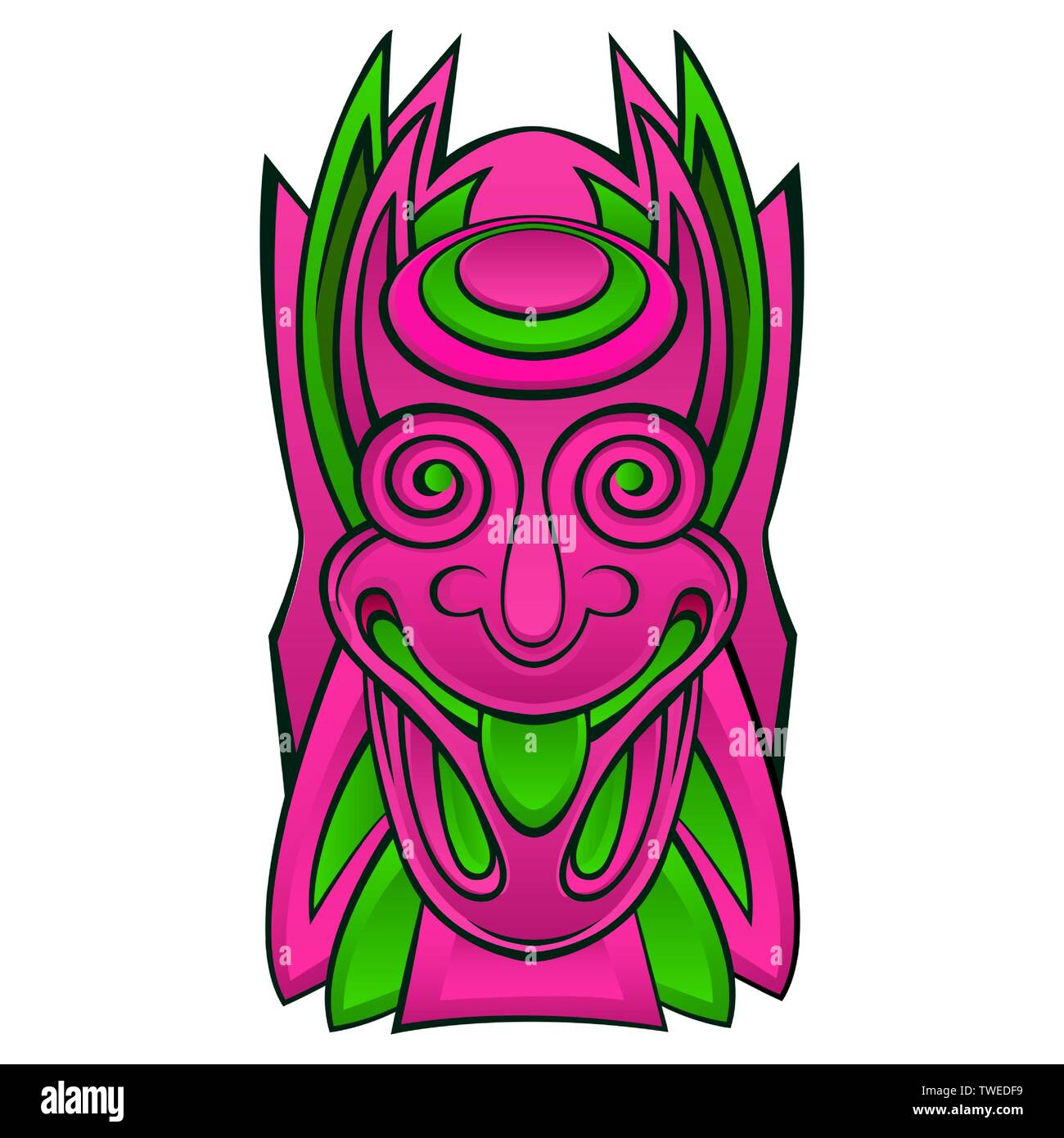 Tiki maschera idolo Illustrazione Vettoriale