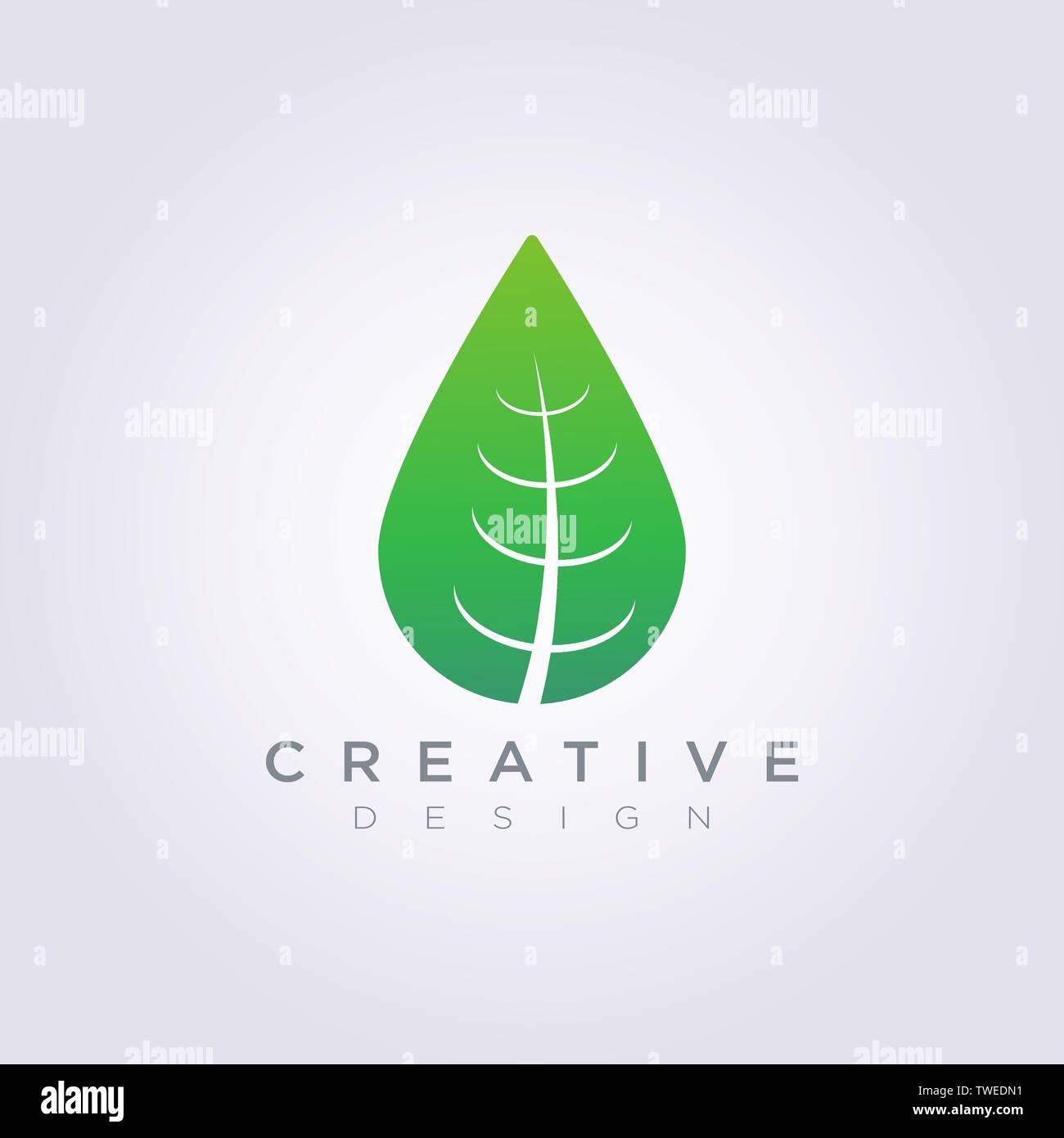 Foglia Caduta acqua illustrazione vettoriale di clipart Design Logo Symbol modello. Illustrazione Vettoriale