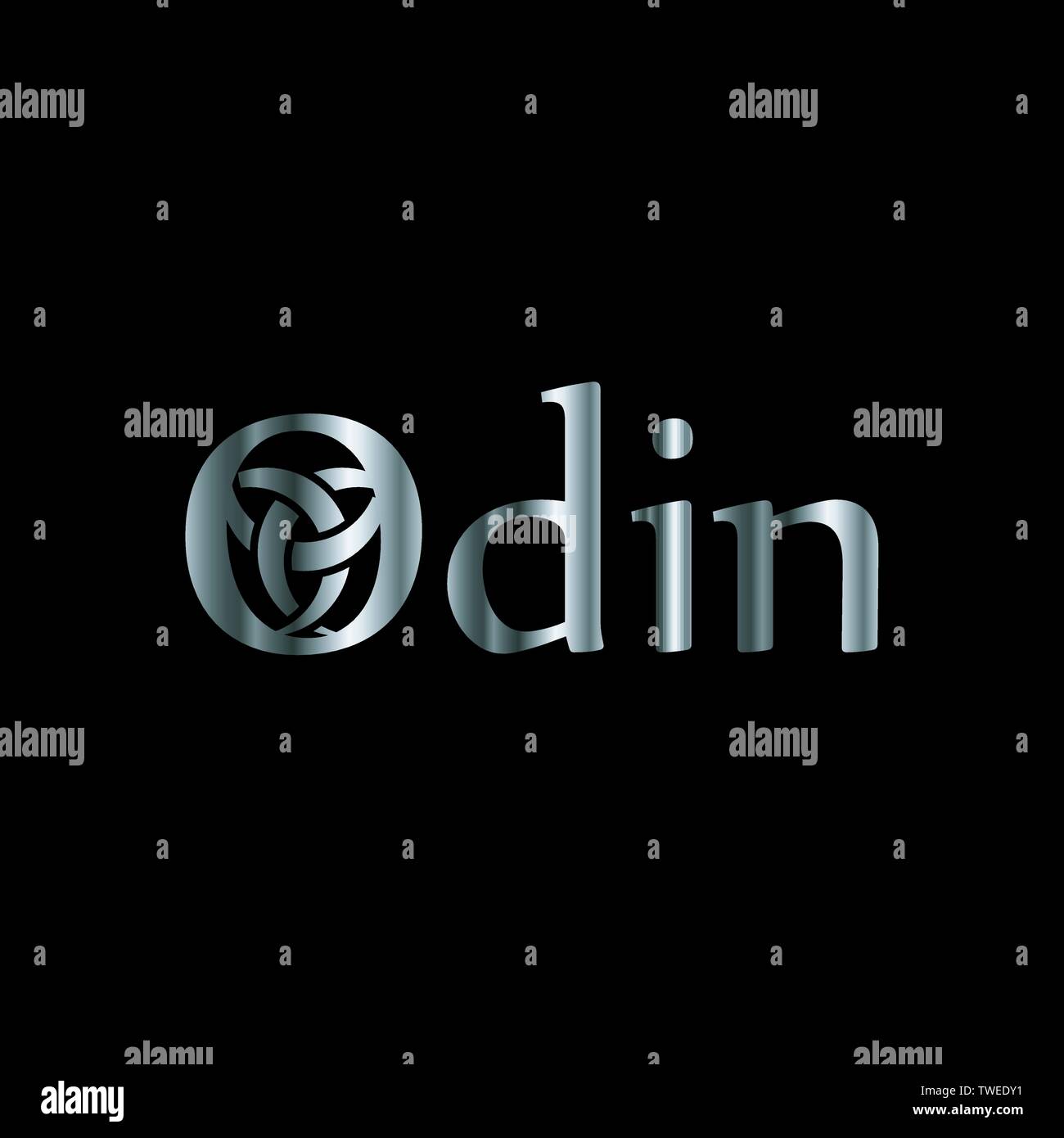 Odin- la grafica è un simbolo delle corna di Odin, un simbolo satanista Illustrazione Vettoriale