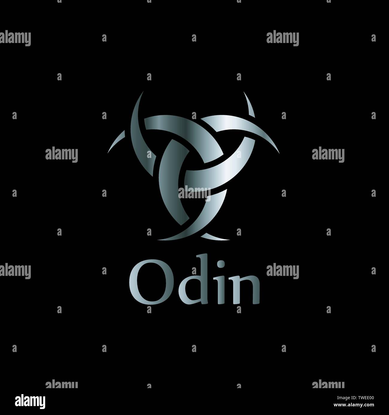 Odin- la grafica è un simbolo delle corna di Odin, un simbolo satanista Illustrazione Vettoriale