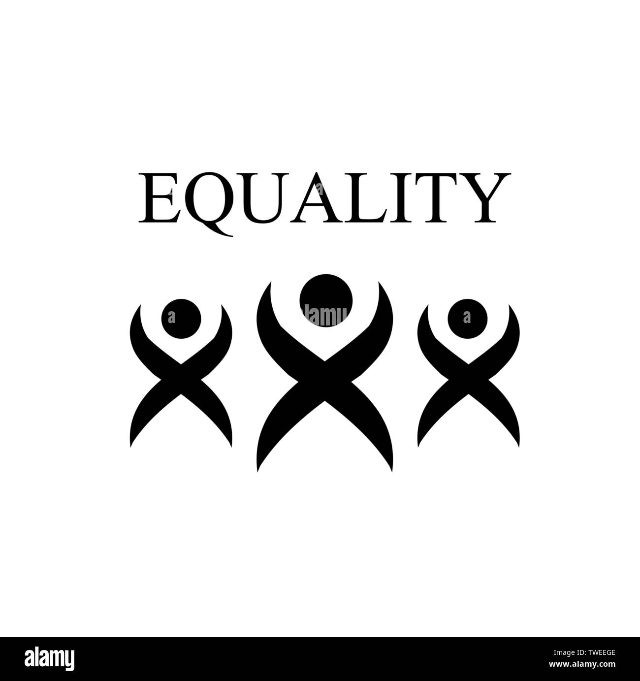 Uguaglianza - giorno internazionale della discriminazione zero - Nessun razzismo, nessuna discriminazione razziale Illustrazione Vettoriale