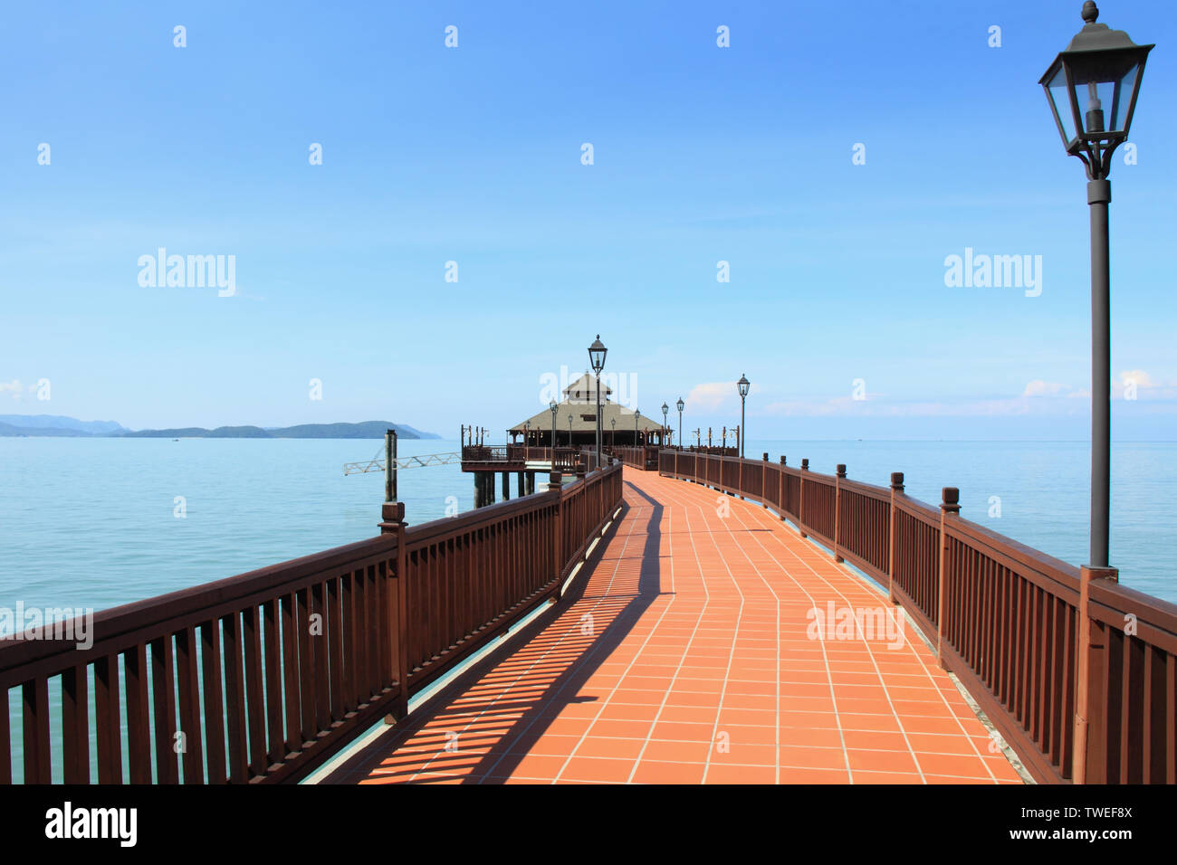 Resort turistico sul mare, Isola di Langkawi, Malesia Foto Stock