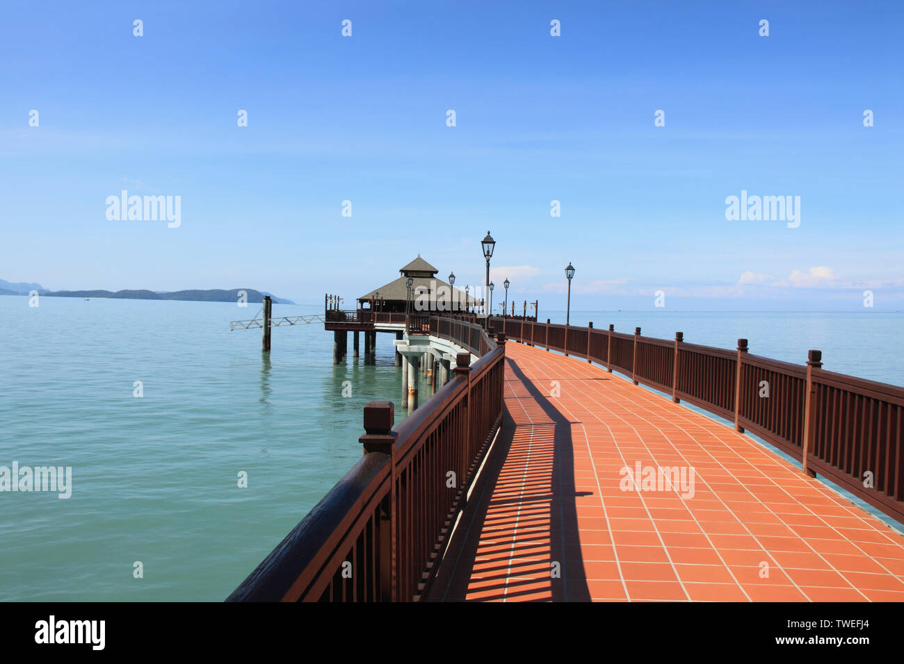 Resort turistico sul mare, Isola di Langkawi, Malesia Foto Stock