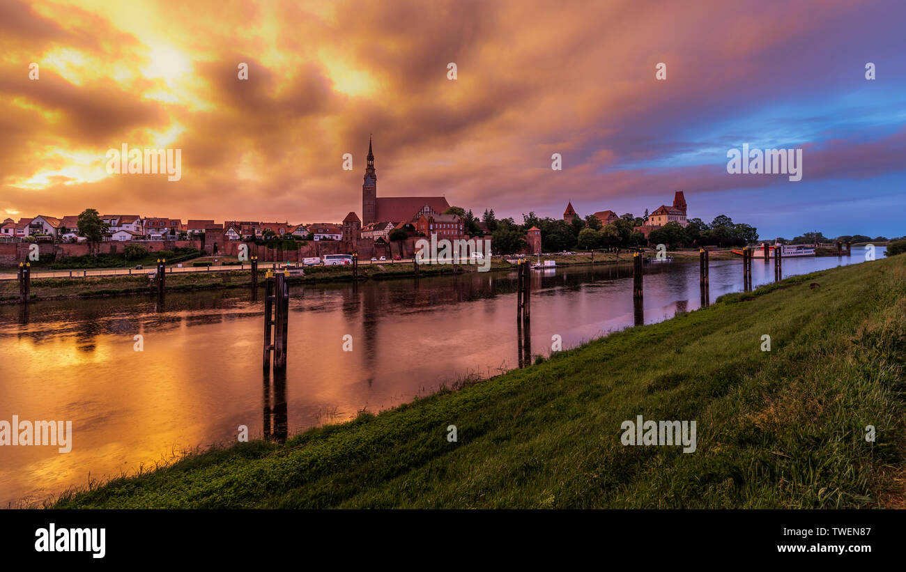 Altstadt Tangermünde, Altmark, Sassonia-Anhalt Foto Stock