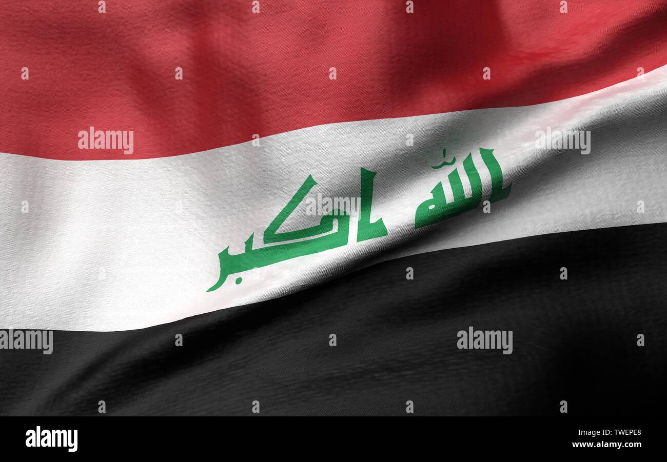 3D illustrazione della bandiera in Iraq Foto Stock