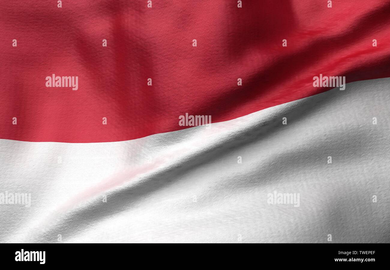 3D illustrazione della bandiera dell'Indonesia Foto Stock 3D illustrazione della bandiera dell'Indonesia Foto Stock