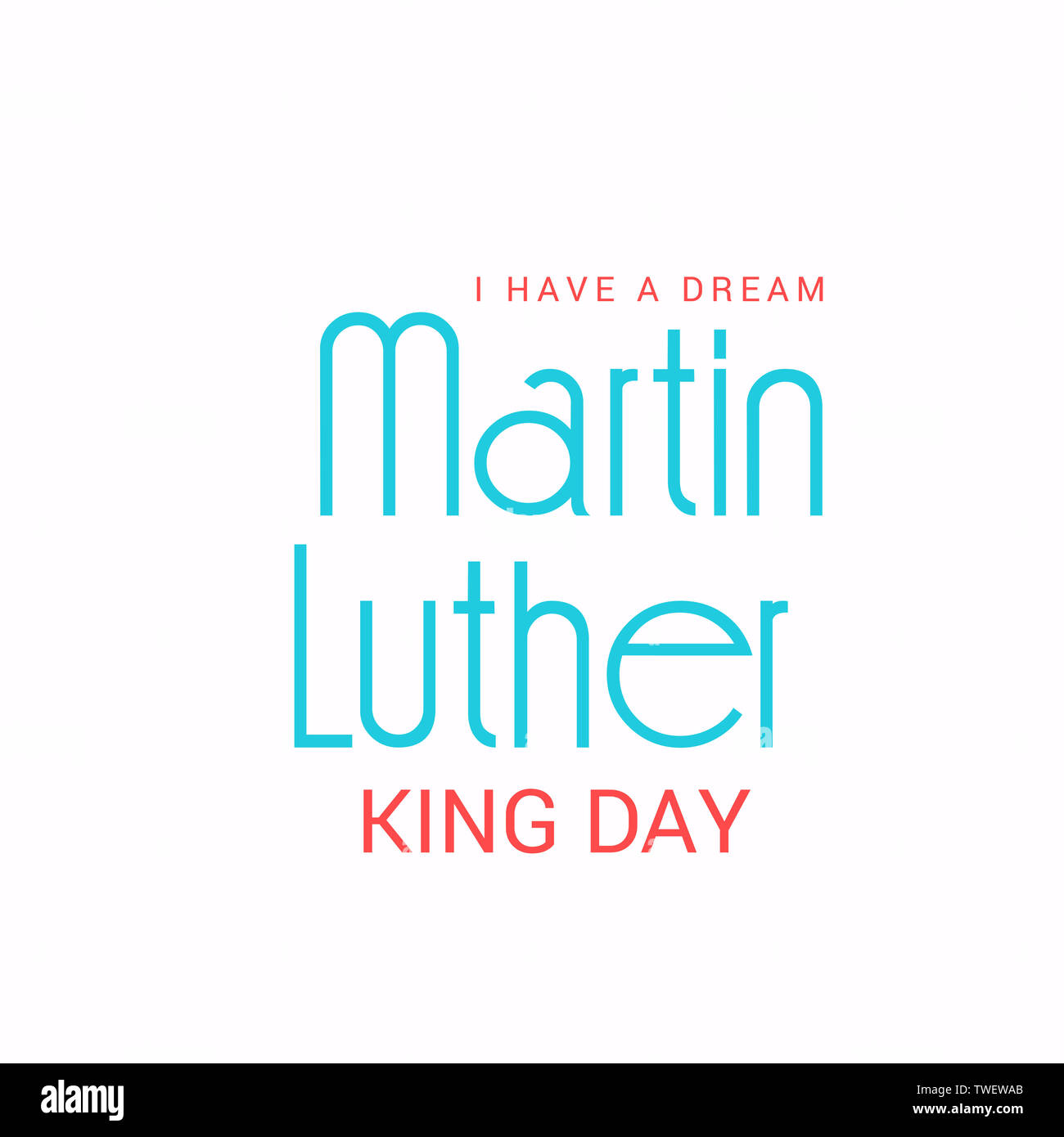 Illustrazione Vettoriale di Martin Luther King giorno con il testo che ho un sogno. MLK Banner del memorial day. Foto Stock