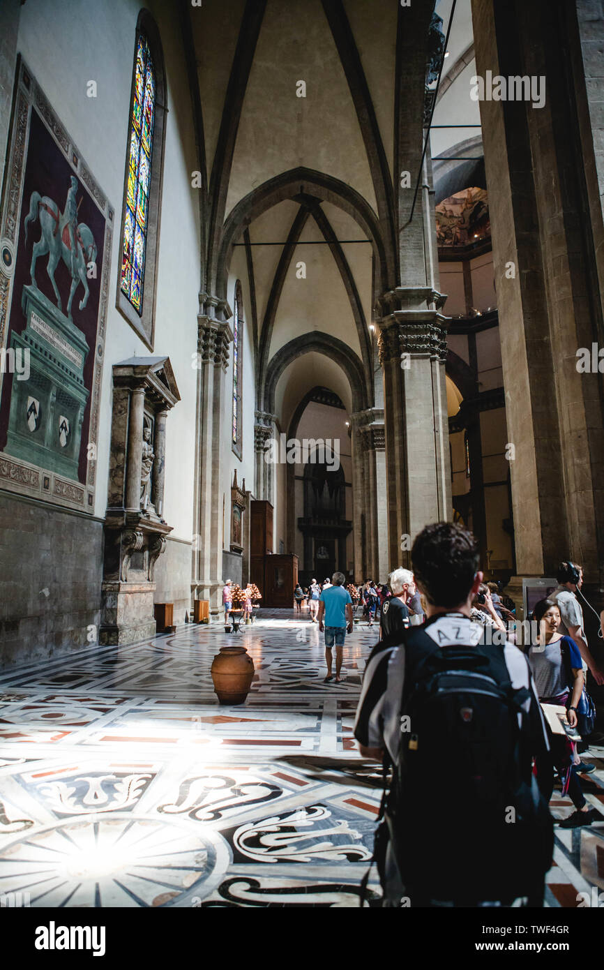 All'interno della Cattedrale di Santa Maria del Fiore Foto Stock
