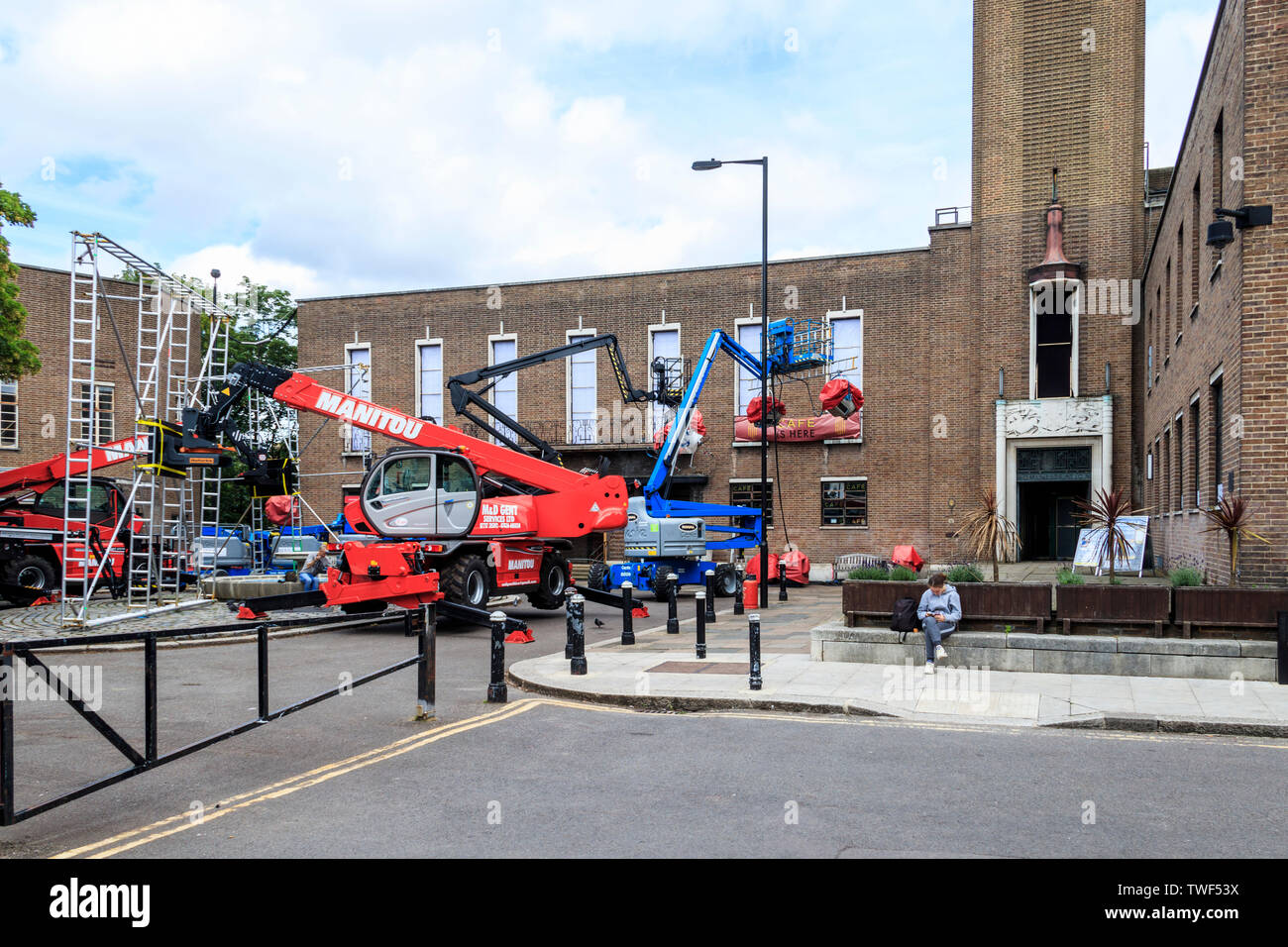 Riprese presso Hornsey Town Hall, Crouch End, Londra, Regno Unito, 2019 Foto Stock