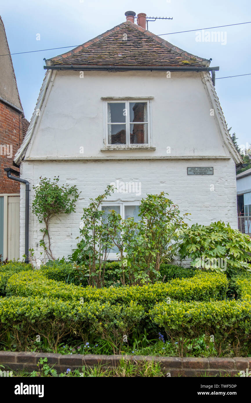 Un cottage che è stato ancora una volta lo studio del famoso pittore John Constable. Foto Stock