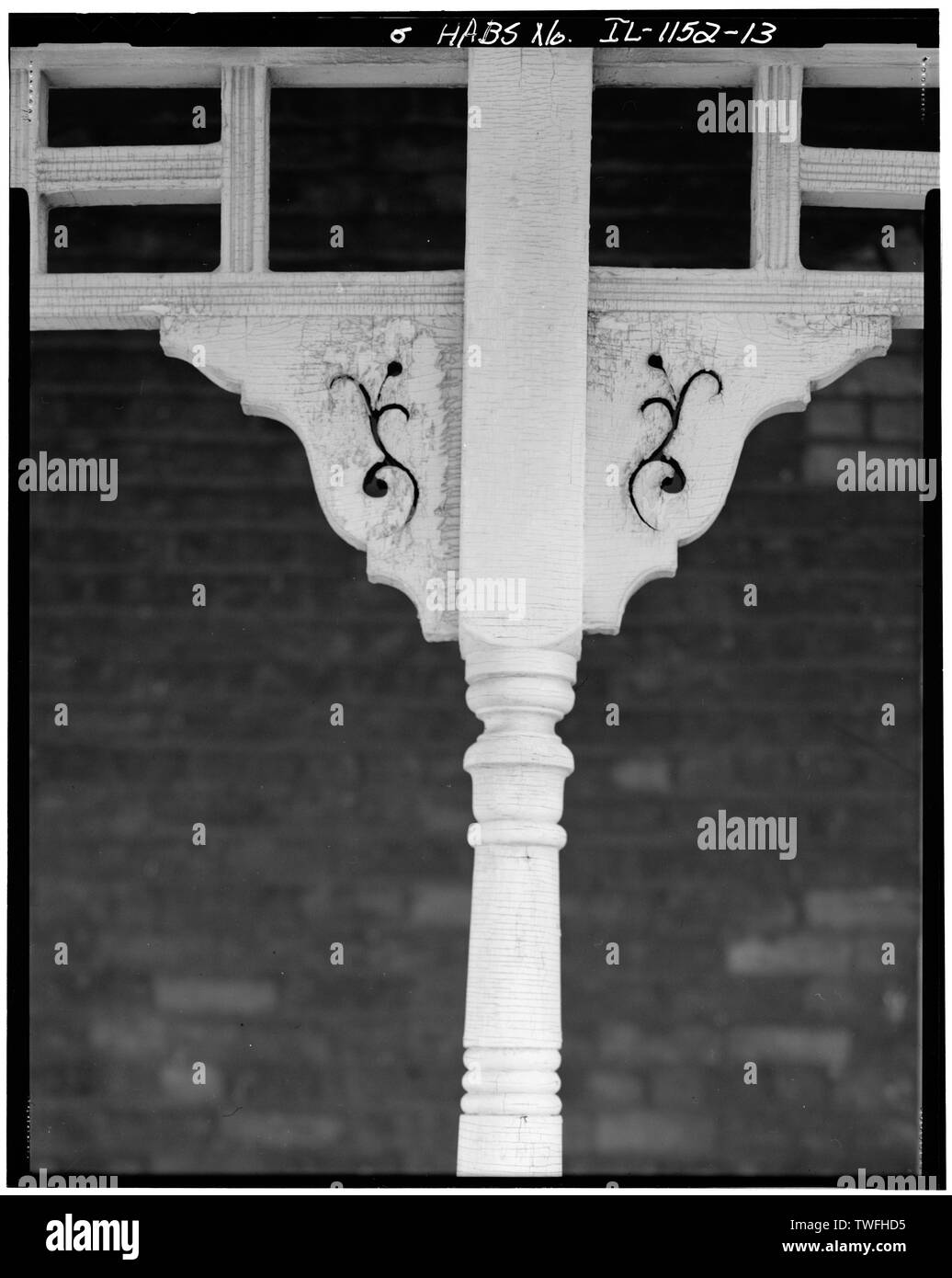 Portico staffa - Roemer House, 2739 Vecchio Glenview Road, Wilmette, Contea di Cook, il Foto Stock