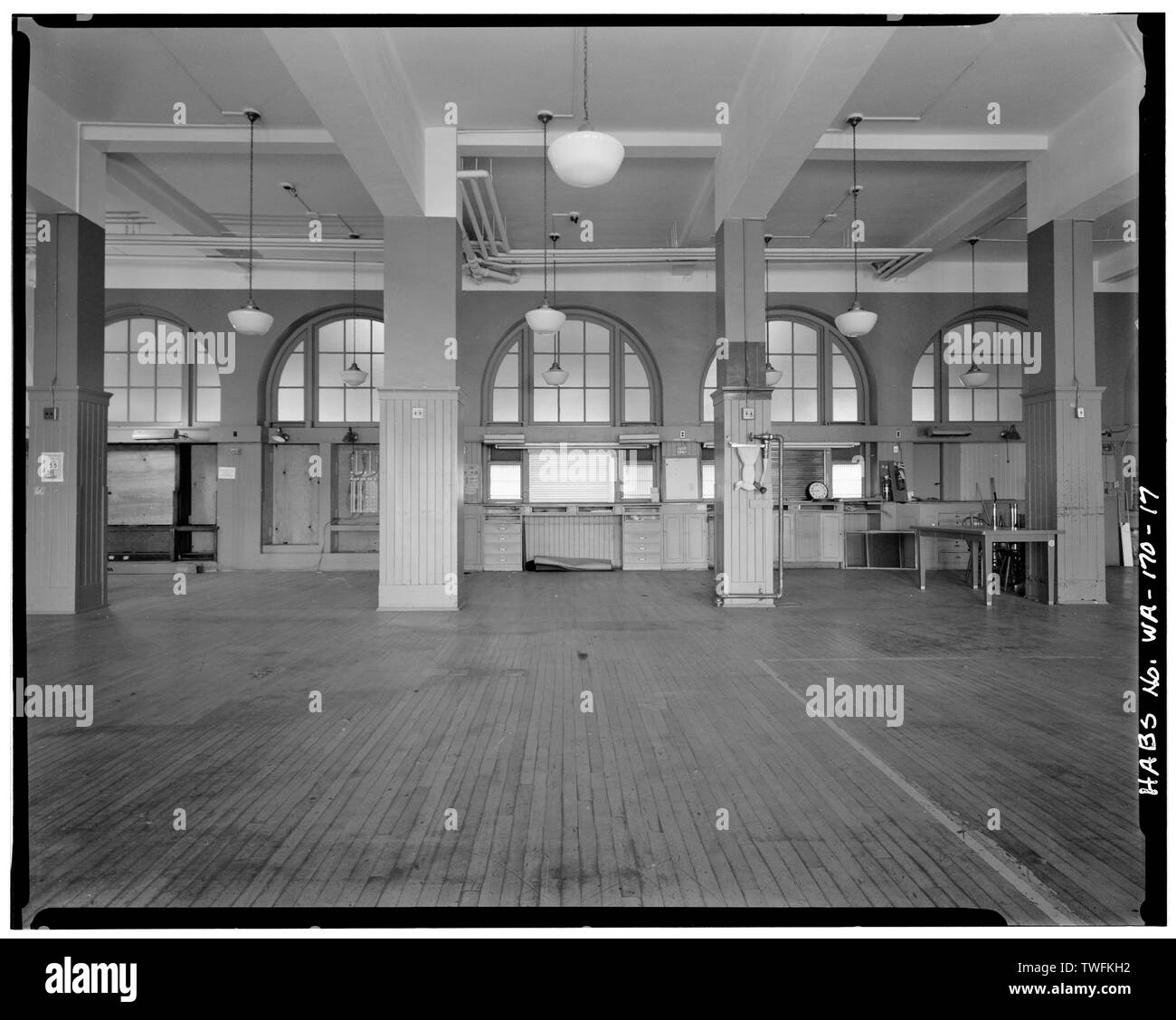 Laboratorio POSTALE, Parete ovest (primo piano) - U. S. Post Office e il Palazzo di Giustizia, 25 South Third Street, Yakima, Yakima County, WA Foto Stock