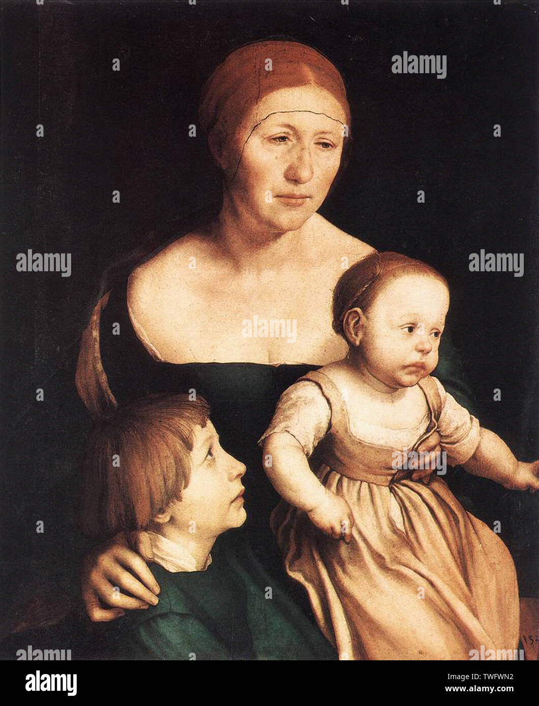 Hans Holbein il Giovane Artista - Famiglia 1528 Foto Stock