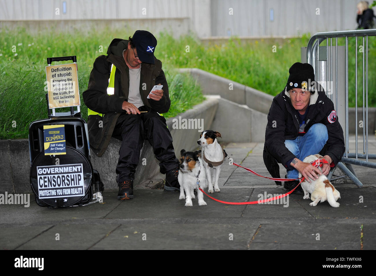 Edinburgh, Regno Unito. Xx Giugno, 2019. Estinzione della ribellione protesta al di fuori del Parlamento scozzese. Credito: Colin Fisher/Alamy Live News Foto Stock