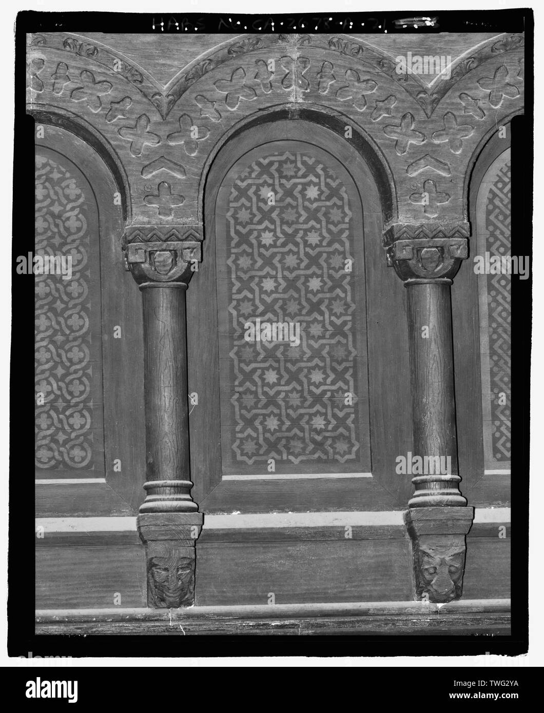 Libreria Powell sala di lettura principale soffitto, rotunda parete tamburo, tipo A. - Università di California a Los Angeles, libreria Powell, Westwood, Los Angeles, nella contea di Los Angeles, CA Foto Stock