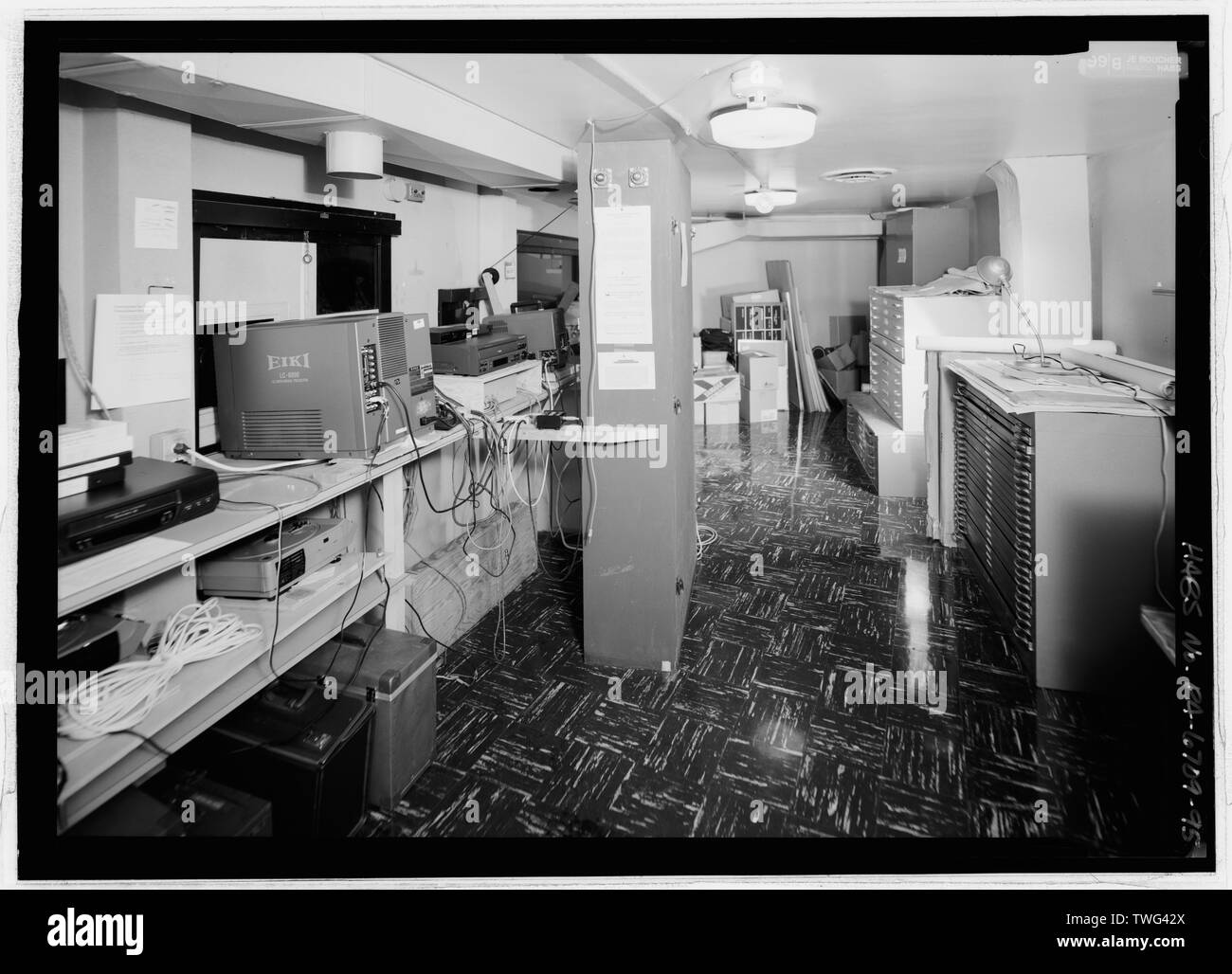 Sala di proiezione, guardando verso est. Cyclorama - Edificio, 125 Taneytown Road, Gettysburg, Adams County, PA; Neutra, Richard J, Architetto; neutra e Alexander, Architetto; Longstreth, Taddeo; Alexander, Robert; Neutra, Dion; Orndorff Società di costruzioni; Cabot, John; Smith, David; Utz, Steve, delineatore; Carnahan, Brian, delineatore; McManus, Noelle, delineatore; Chrabascz, Robin, delineatore; Loughlin, Amanda, delineatore; Davidson, Lisa P, project manager; Schara, Mark, responsabile di progetto Foto Stock