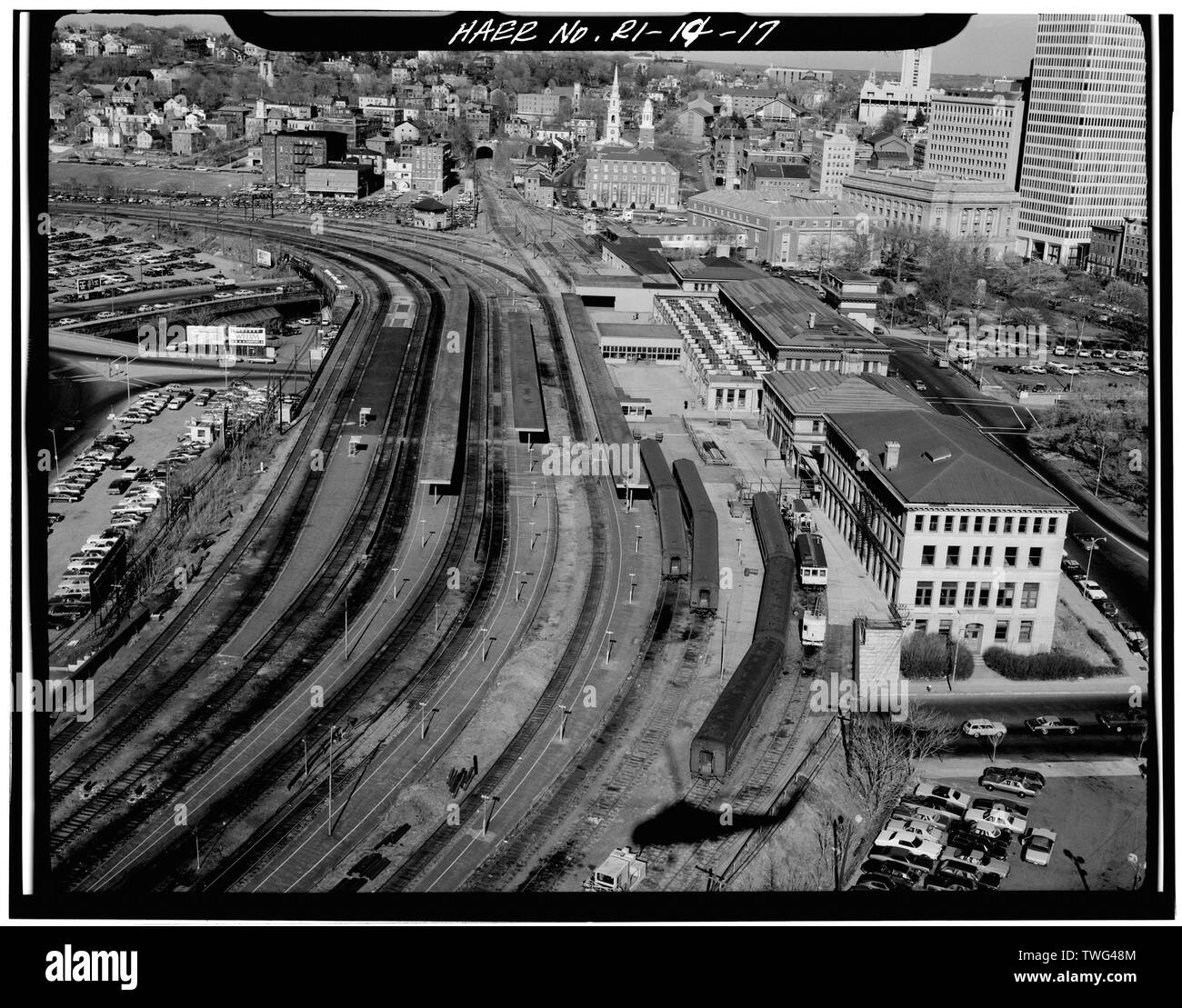 Stazione di Providence. La provvidenza, la Provvidenza Co., RI. Sec. 4116, mp 185.36. - Nord-est del corridoio ferroviario, Amtrak itinerario tra CT e ma le linee statali, la provvidenza, la contea di Providence, RI; Boucher, Jack, fotografo Foto Stock