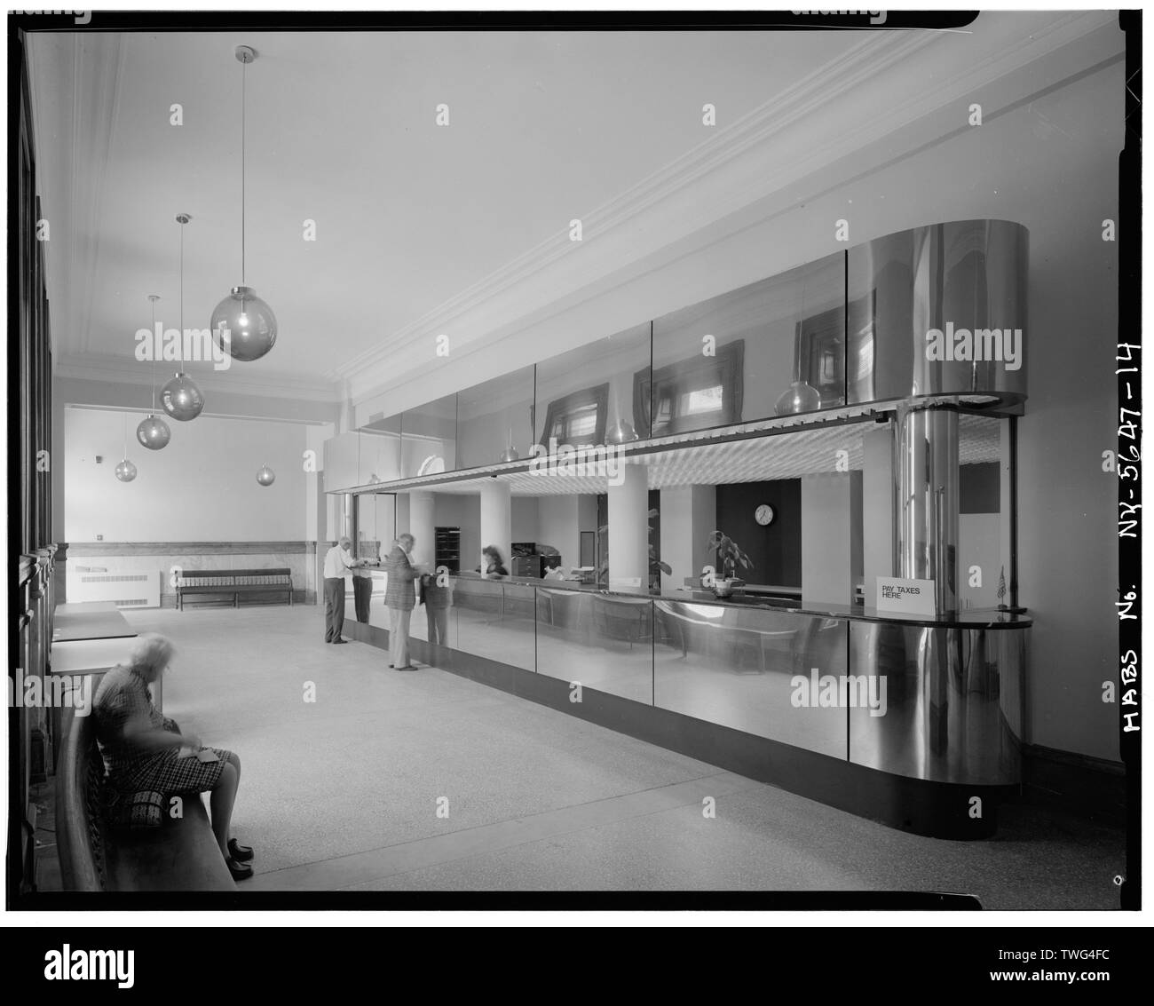 Sala pubblica per il pagamento delle imposte - U. S. Post Office e il Palazzo di Giustizia, 30 Church Street, Rochester, Contea di Monroe, NY Foto Stock